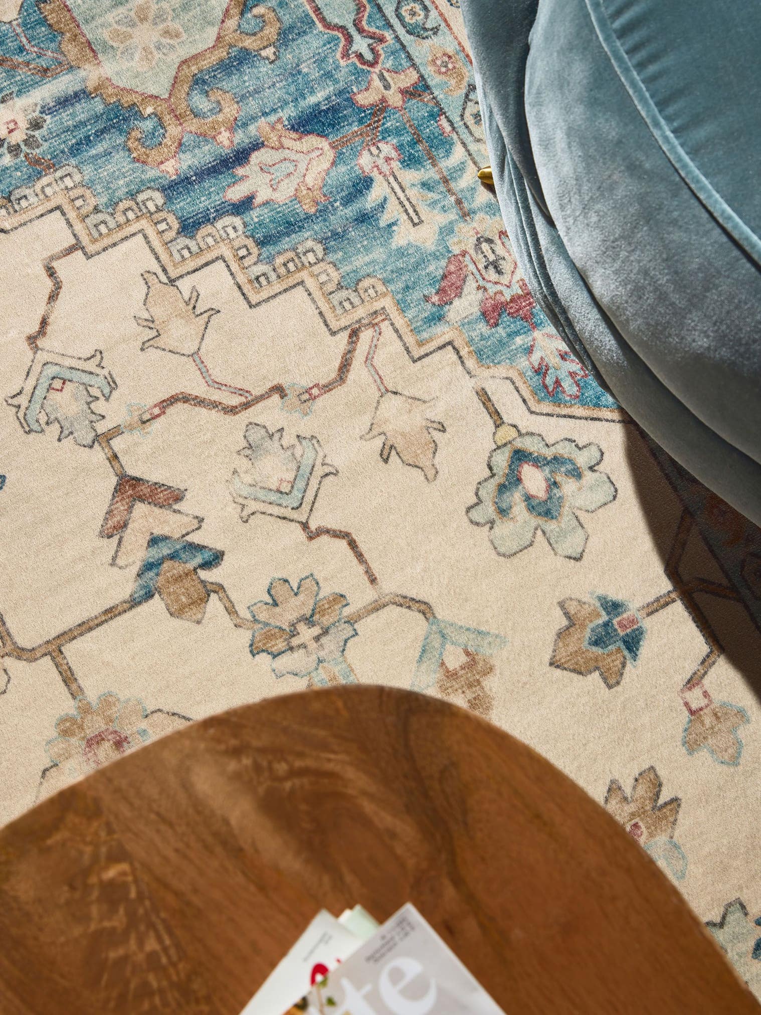 Rug made of 100% Polyester in Multicoloured with a 1- 5 mm high pile by benuta Nest