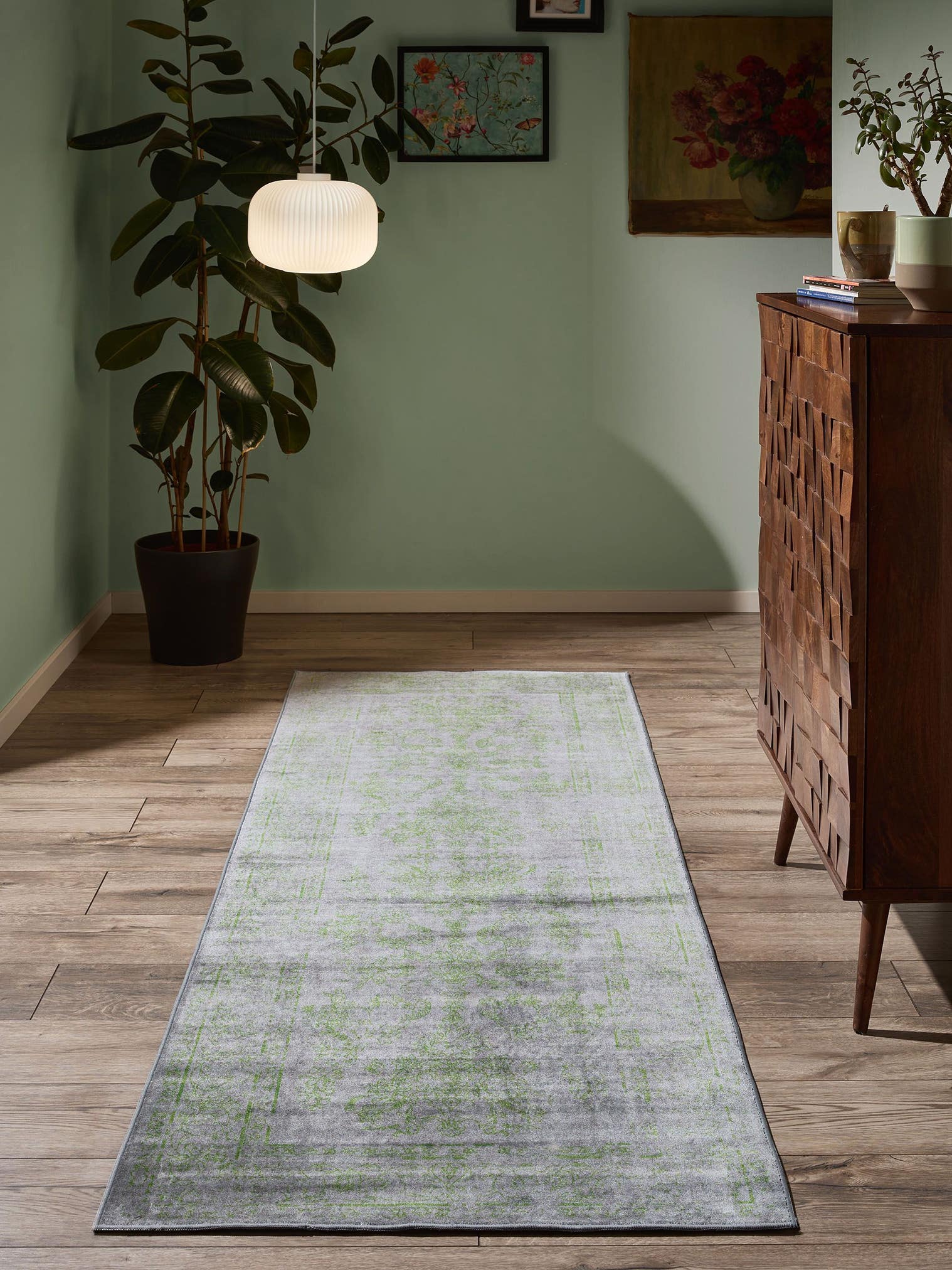 Tapis en 100% Polyester en Gris avec une pile de 1- 5 mm de hauteur de benuta Nest