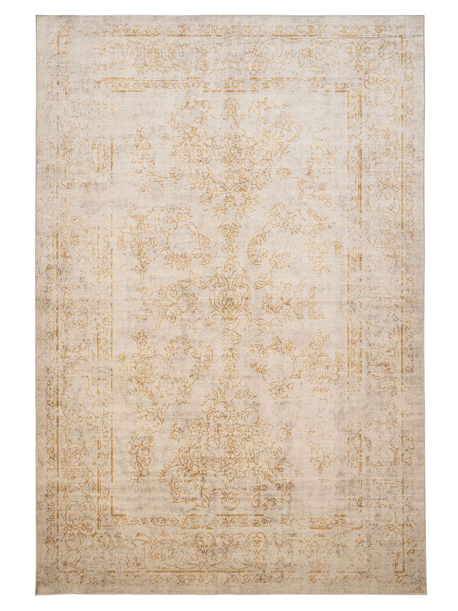 Teppich aus 100% Polyester in Beige mit bis 5 mm hohem Flor von benuta Nest