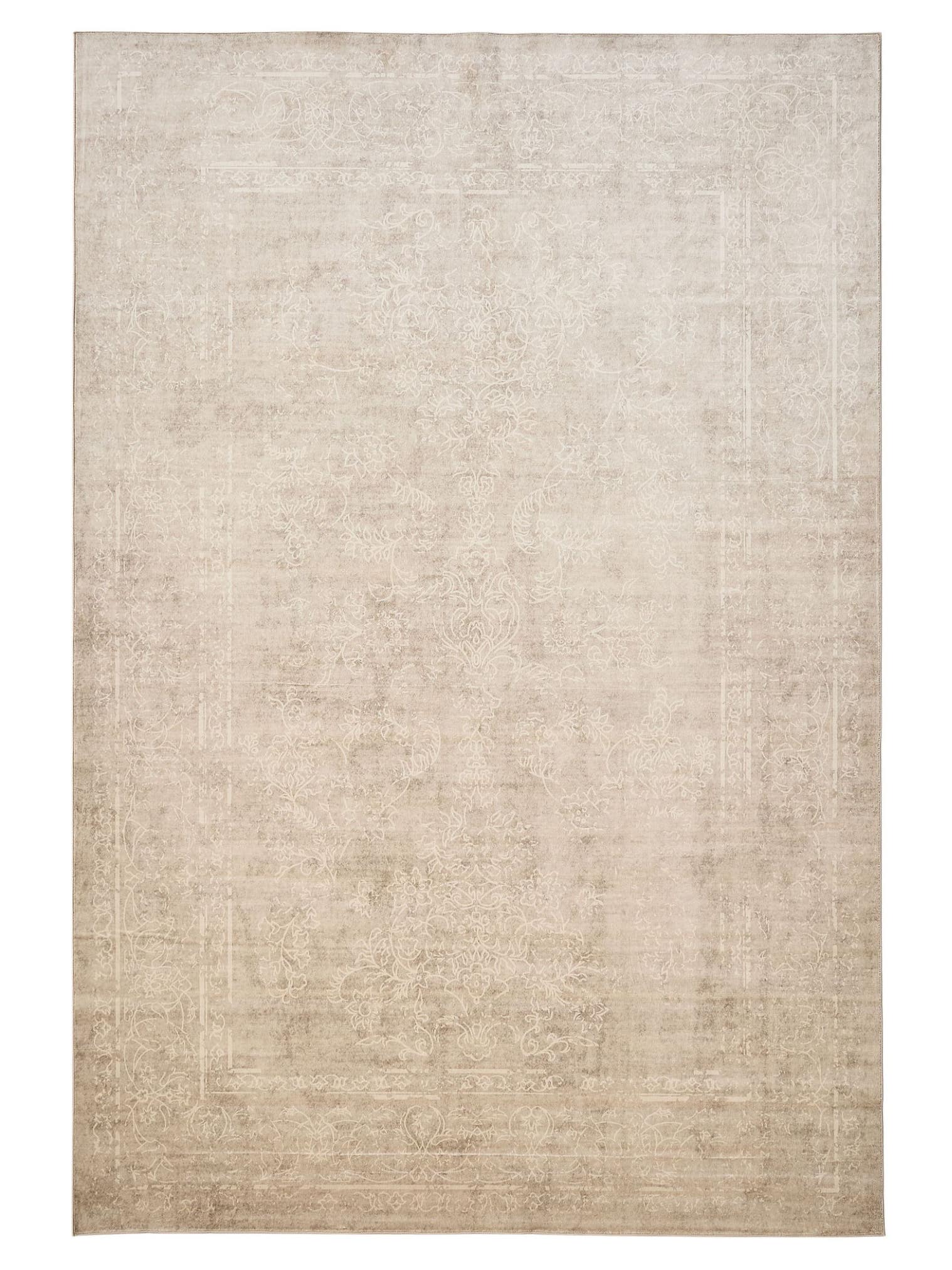 Rug made of 100% Polyester in Beige with a 1- 5 mm high pile by benuta Nest