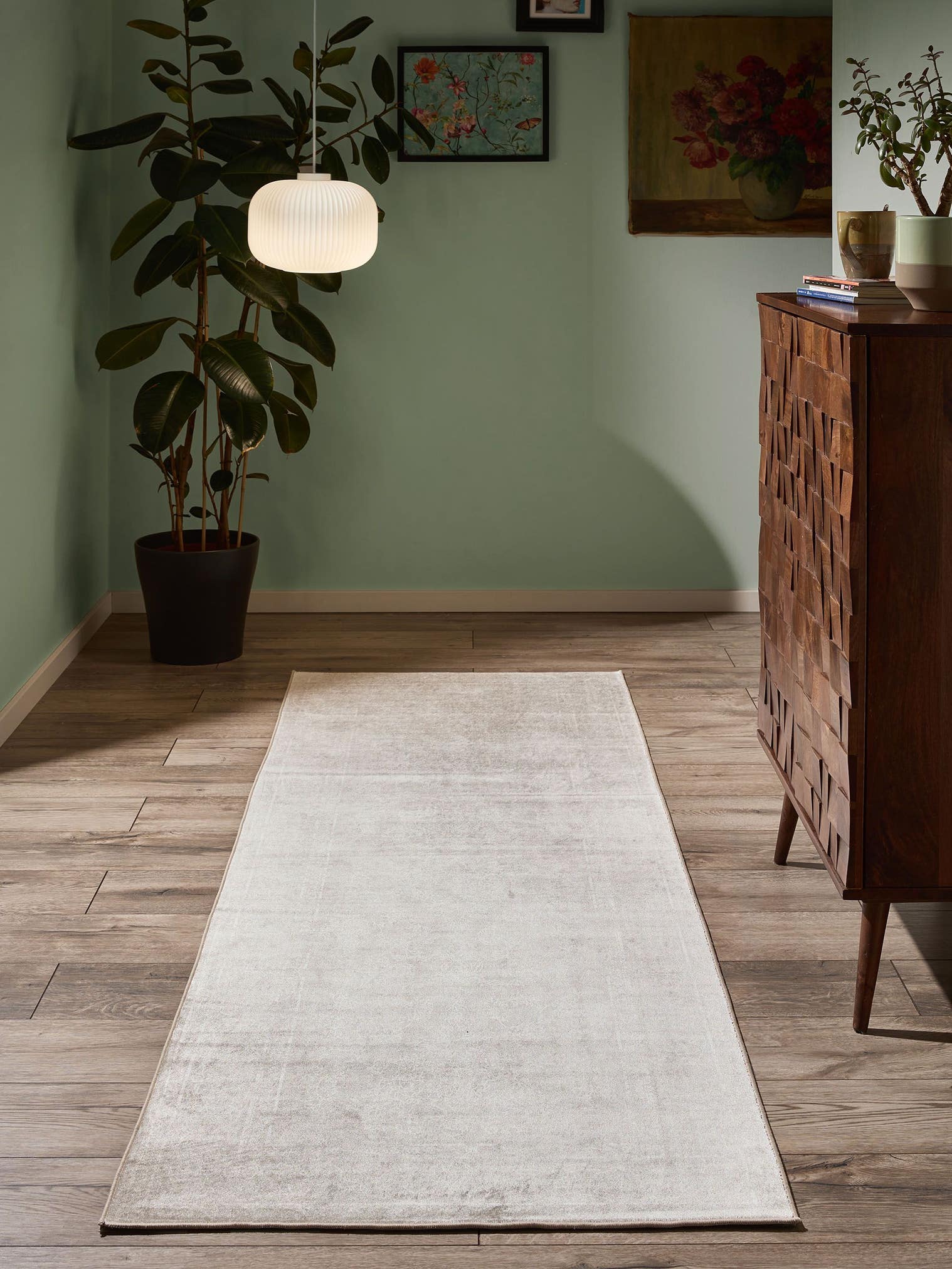 Tapis en 100% Polyester en Beige avec une pile de 1- 5 mm de hauteur de benuta Nest
