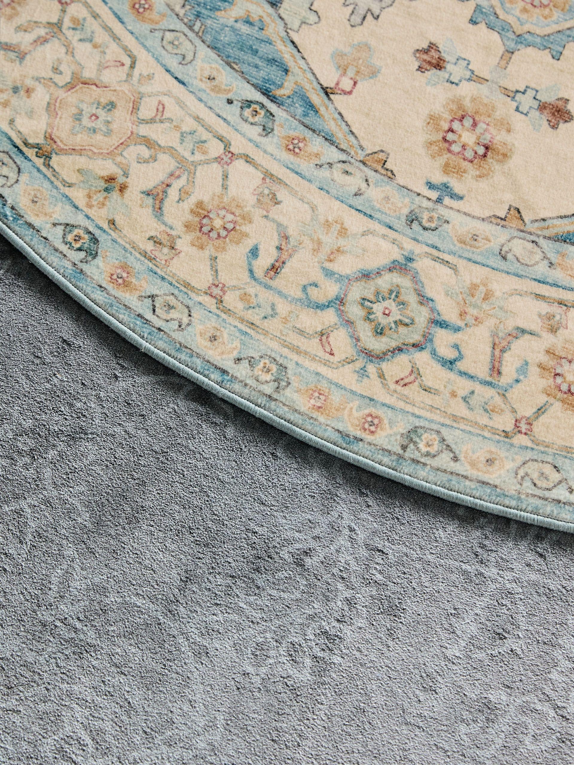 Rug made of 100% Polyester in Beige with a 1- 5 mm high pile by benuta Nest