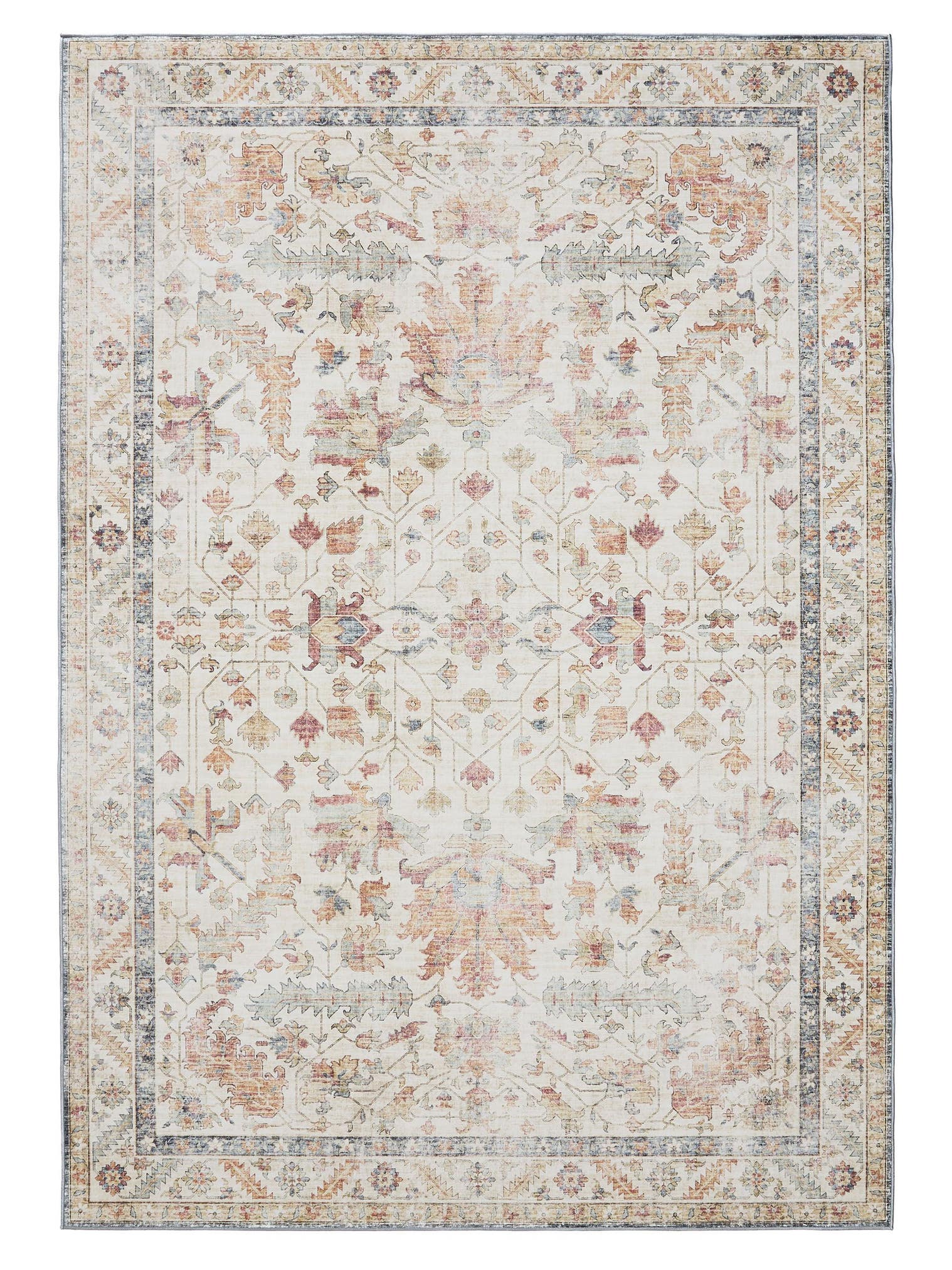 Rug made of 100% Polyester in Multicoloured with a 1- 5 mm high pile by benuta Basic