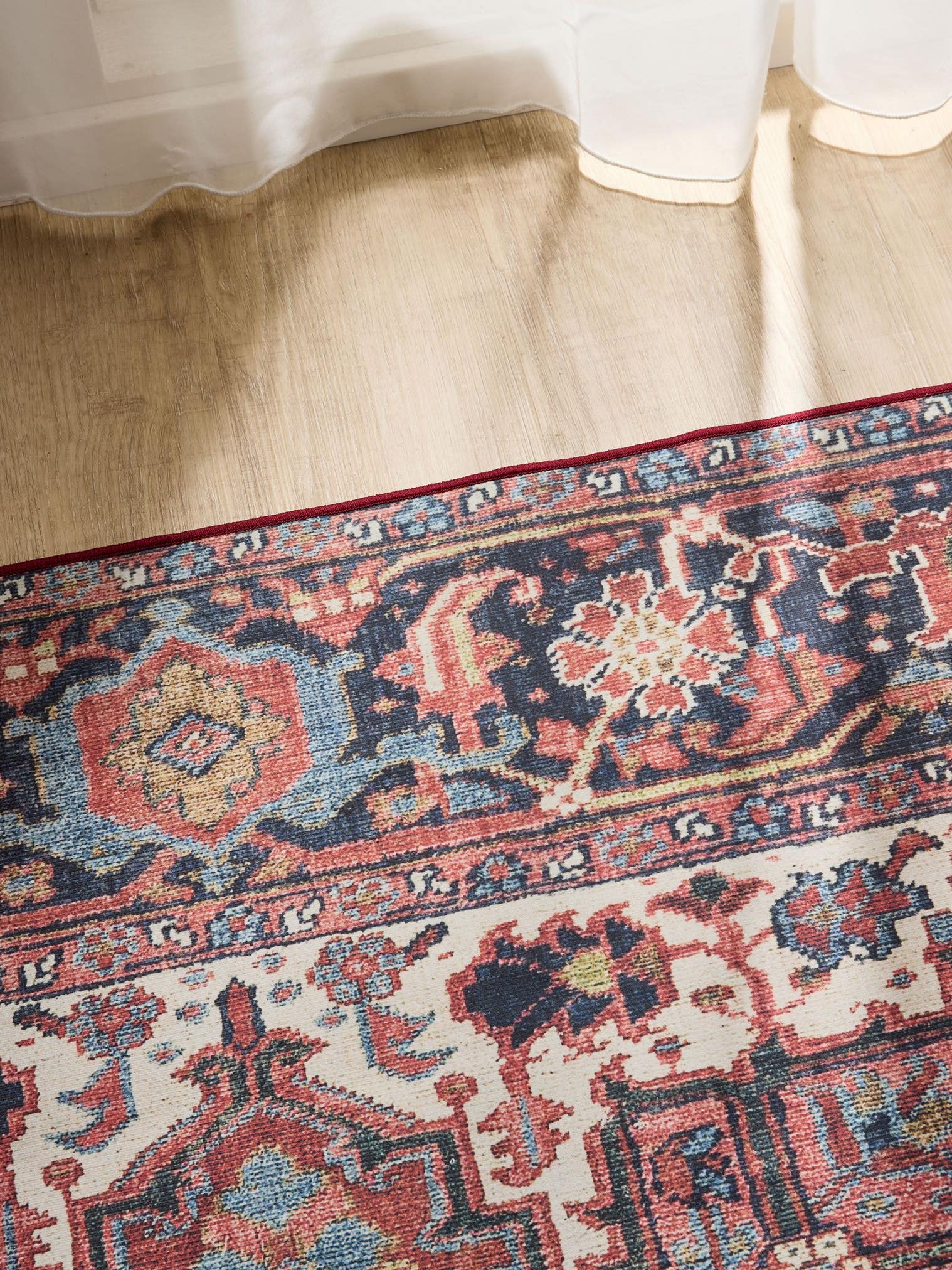 Rug made of 100% Polyester in Multicoloured with a 1- 5 mm high pile by benuta Basic