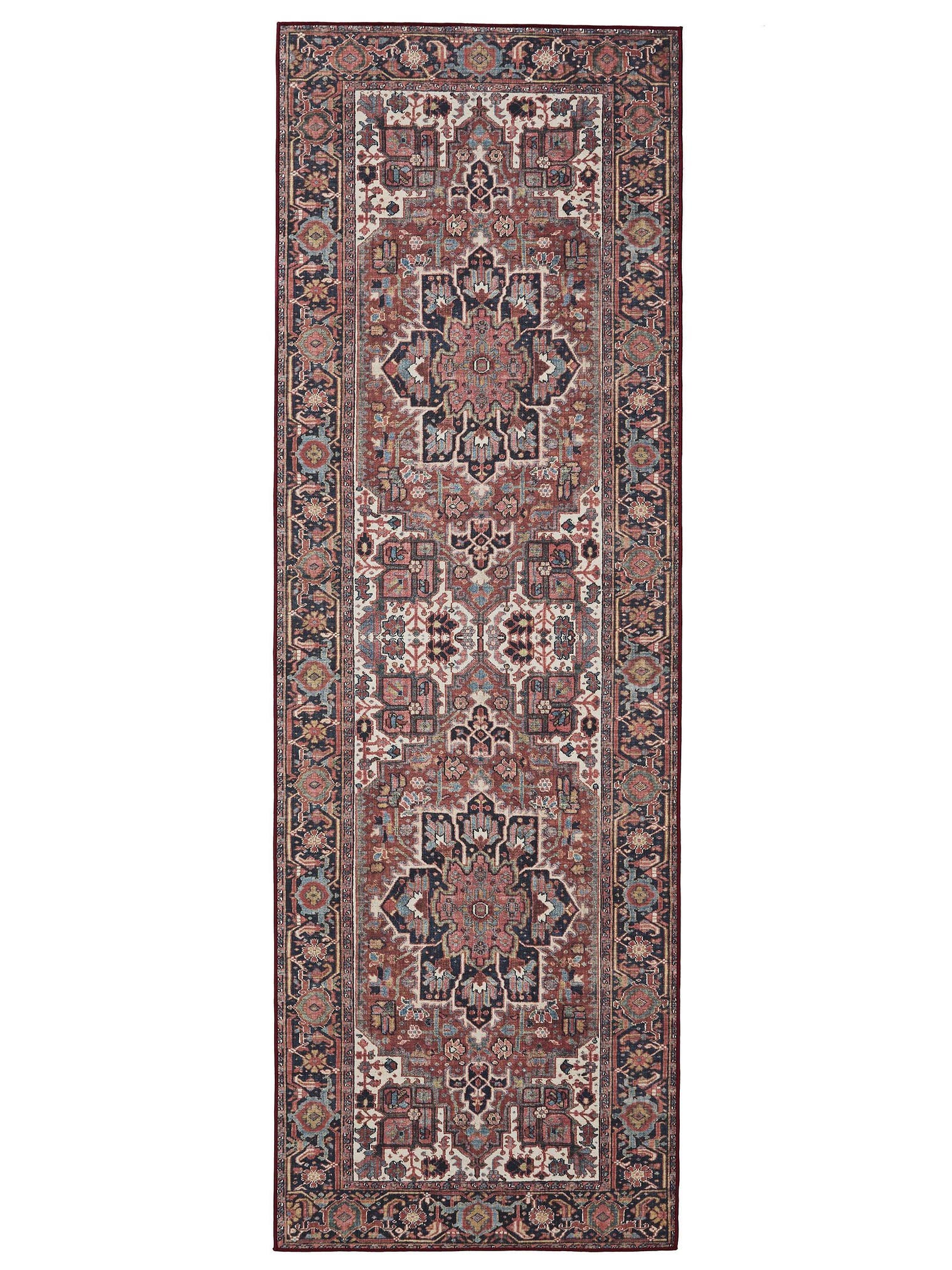 Rug made of 100% Polyester in Multicoloured with a 1- 5 mm high pile by benuta Basic