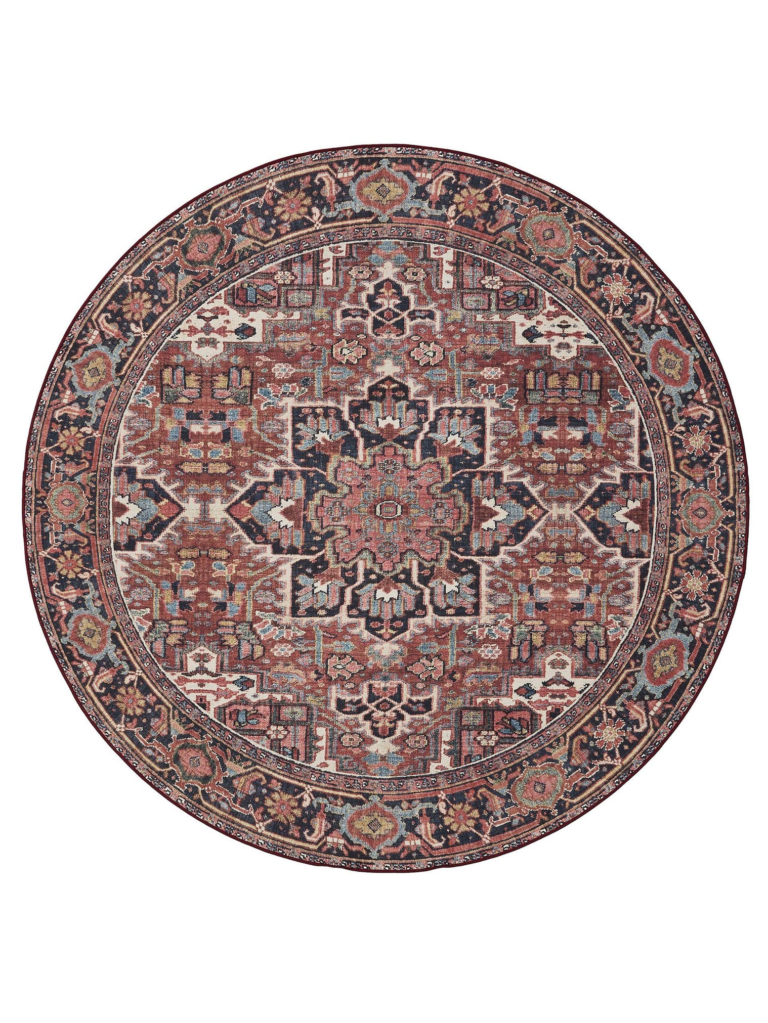 Rug made of 100% Polyester in Multicoloured with a 1- 5 mm high pile by benuta Basic