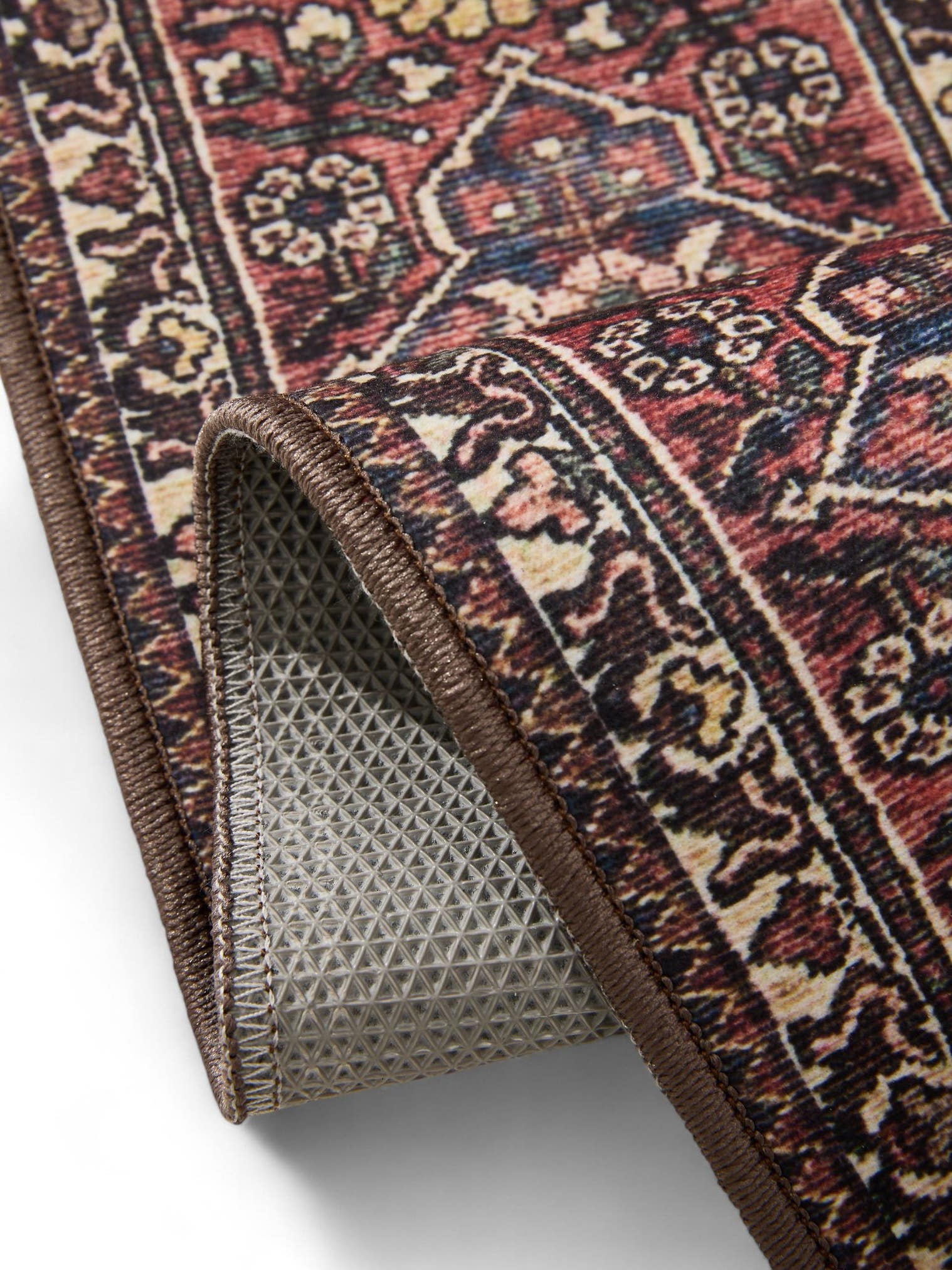Tapis en 100% Polyester en Multicouleur avec une pile de 1- 5 mm de hauteur de benuta Basic