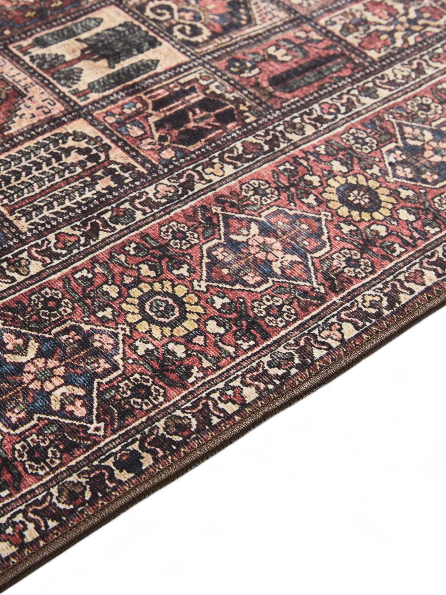 Tapis en 100% Polyester en Multicouleur avec une pile de 1- 5 mm de hauteur de benuta Basic
