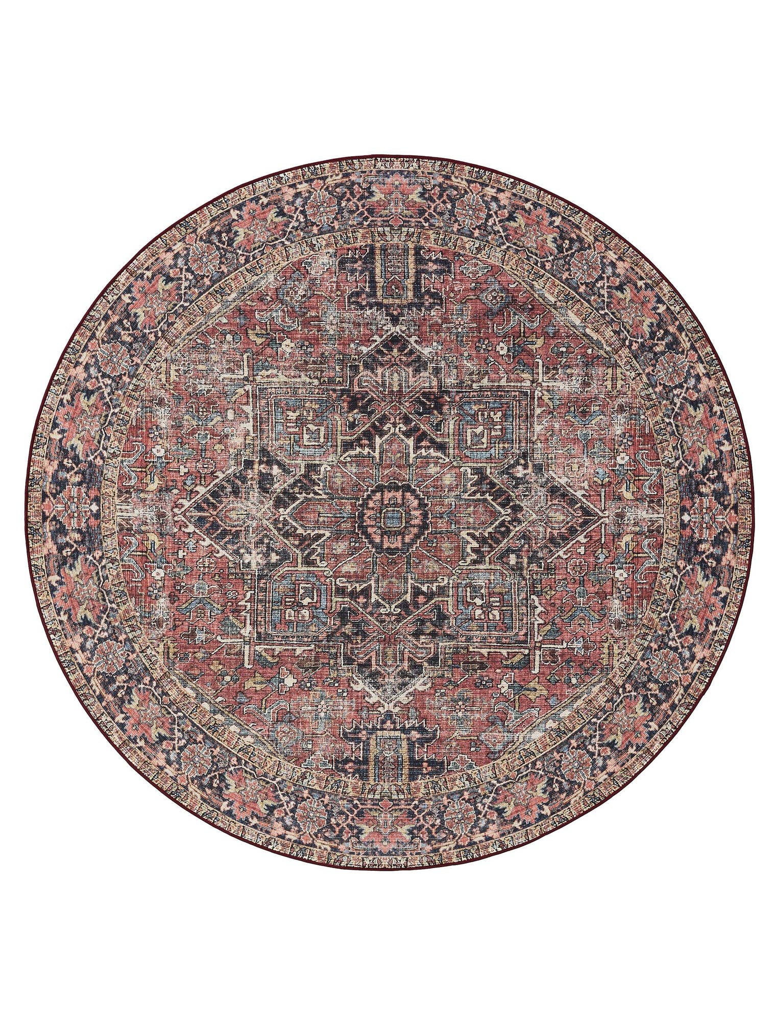 Rug made of 100% Polyester in Multicoloured with a 1- 5 mm high pile by benuta Basic