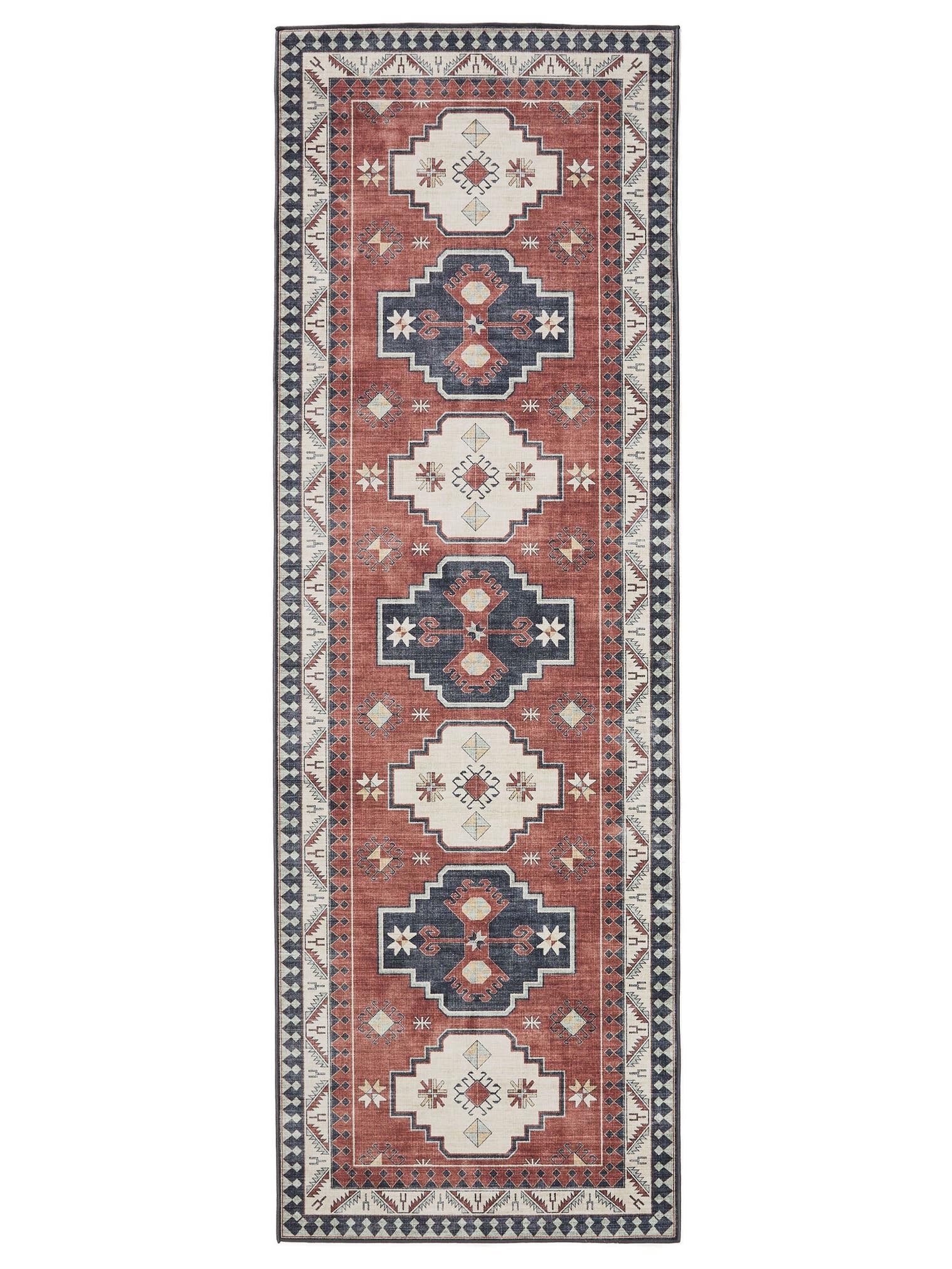 Tapis en 100% Polyester en Multicouleur avec une pile de 1- 5 mm de hauteur de benuta Basic