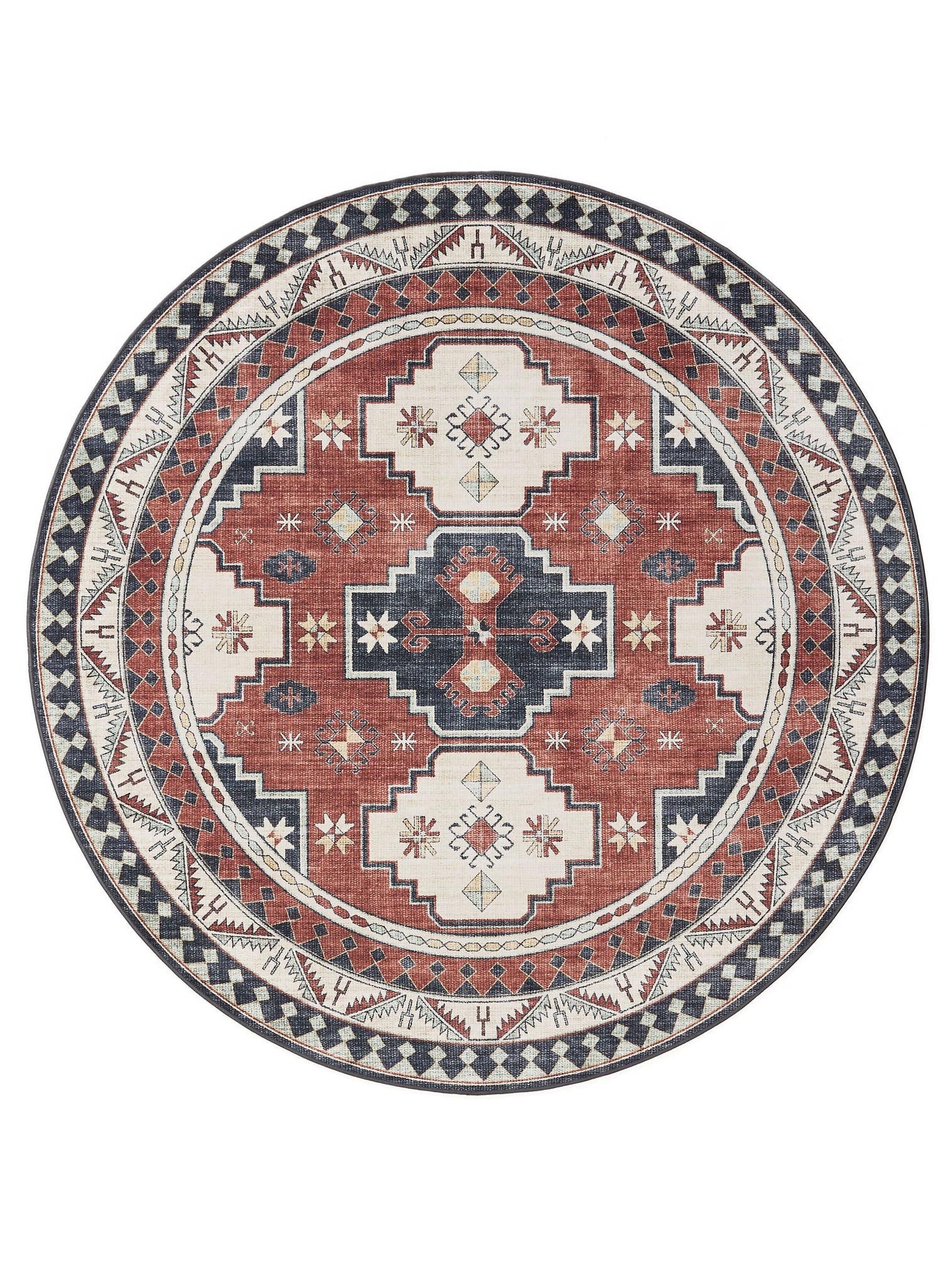 Rug made of 100% Polyester in Multicoloured with a 1- 5 mm high pile by benuta Basic