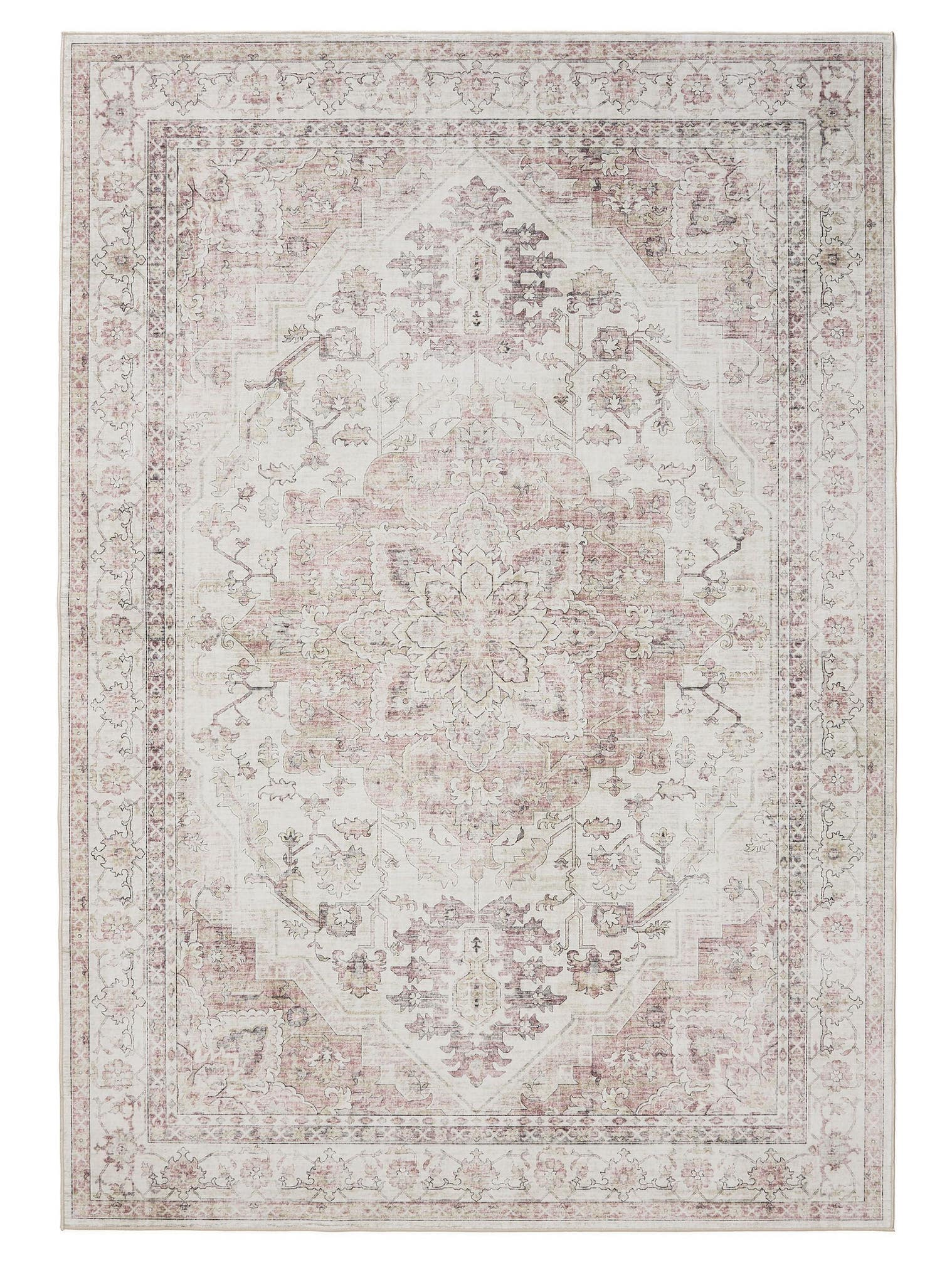 Rug made of 100% Polyester in Pink with a 1- 5 mm high pile by benuta Basic