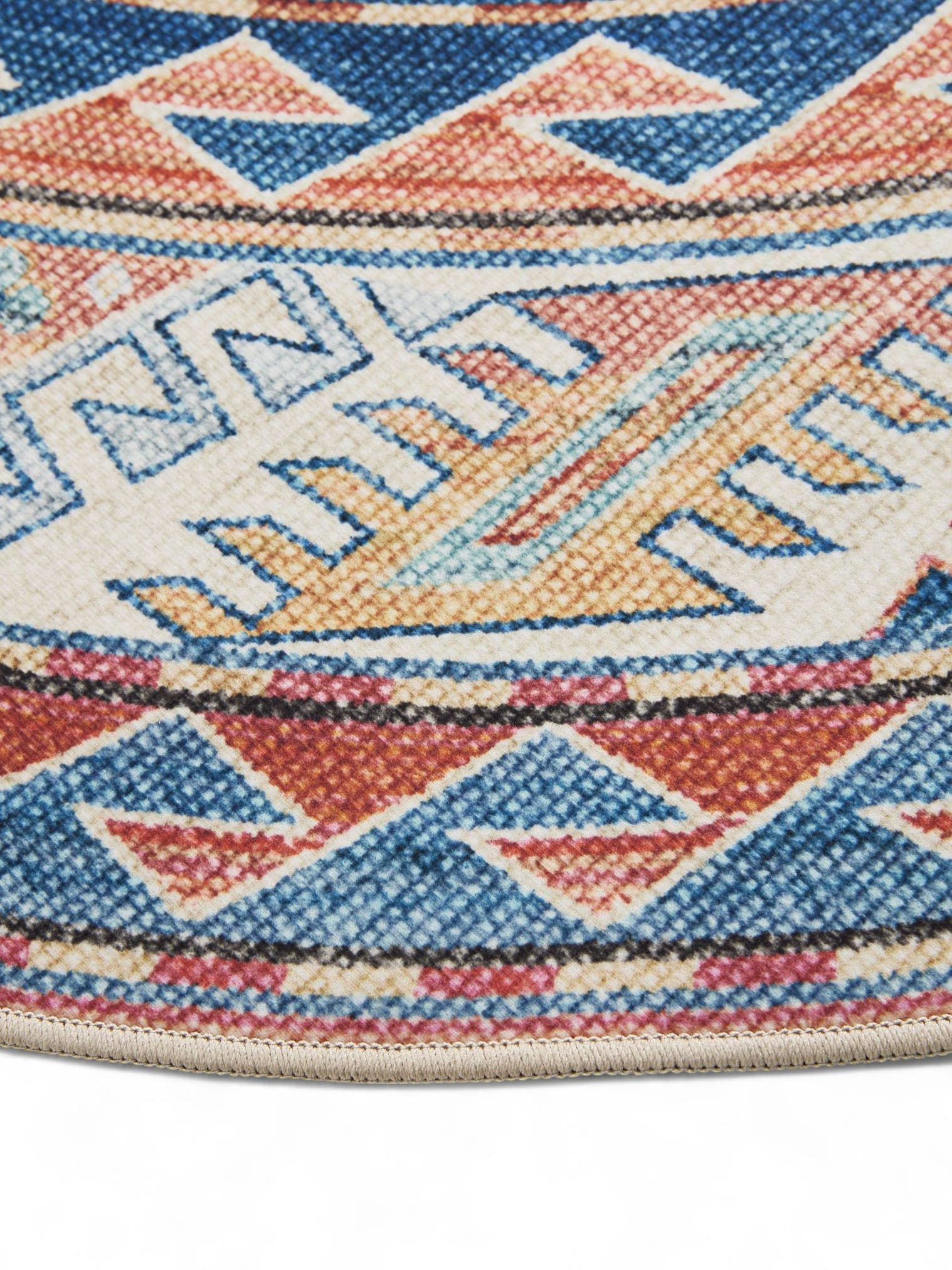 Tapete de 100% poliéster em Azul com pelo de até 5 mm de altura da benuta Basic