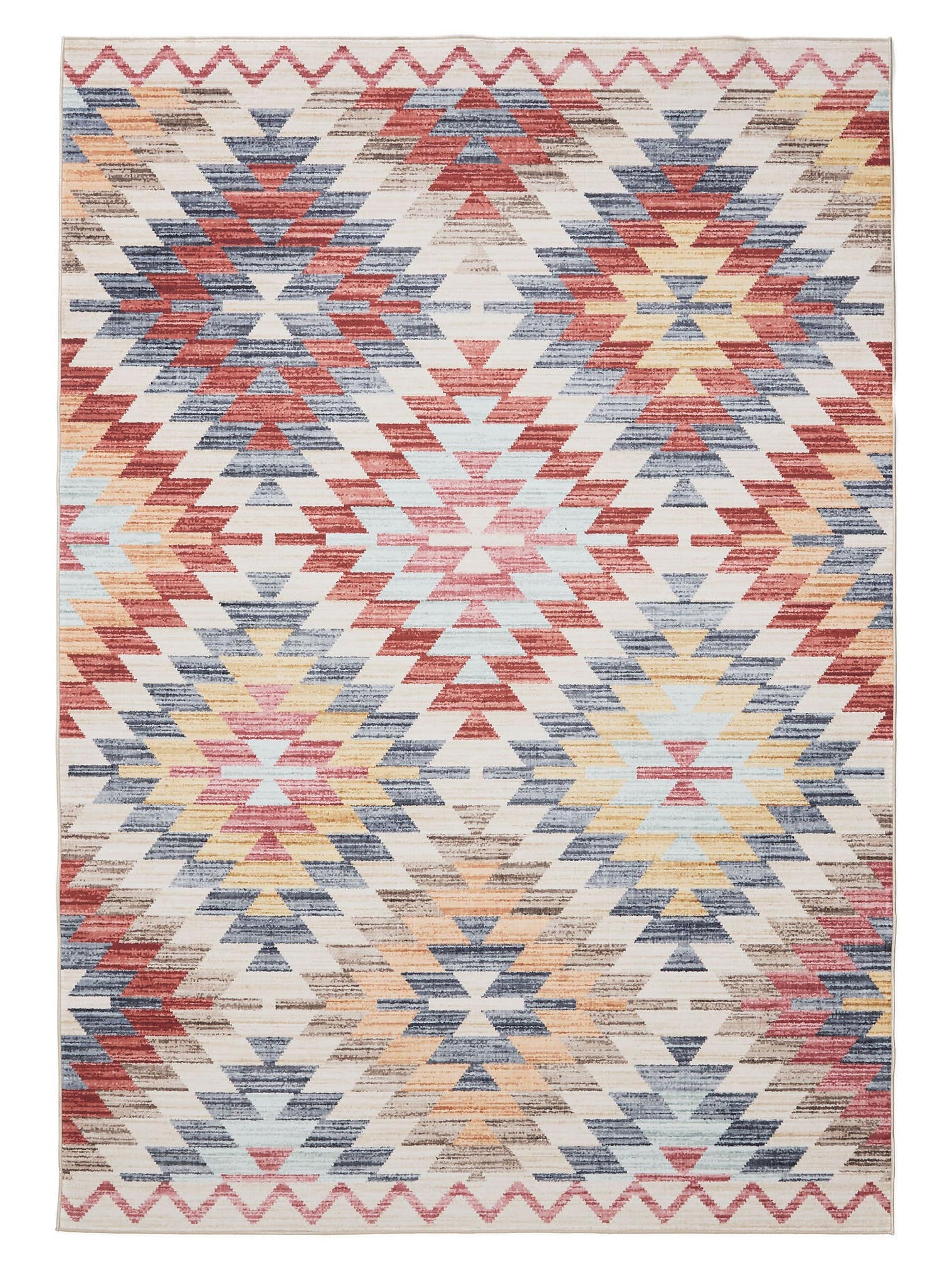 Rug made of 100% Polyester in Multicoloured with a 1- 5 mm high pile by benuta Basic