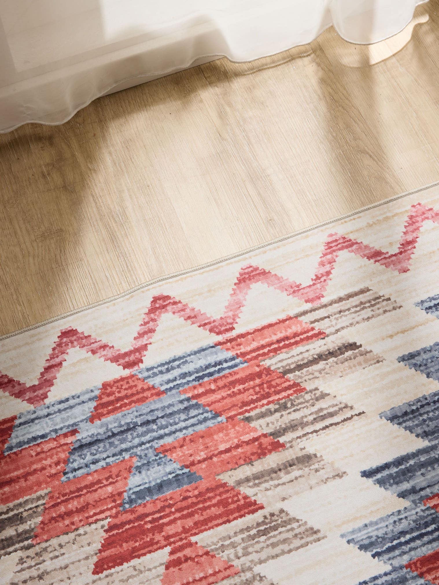 Rug made of 100% Polyester in Multicoloured with a 1- 5 mm high pile by benuta Basic