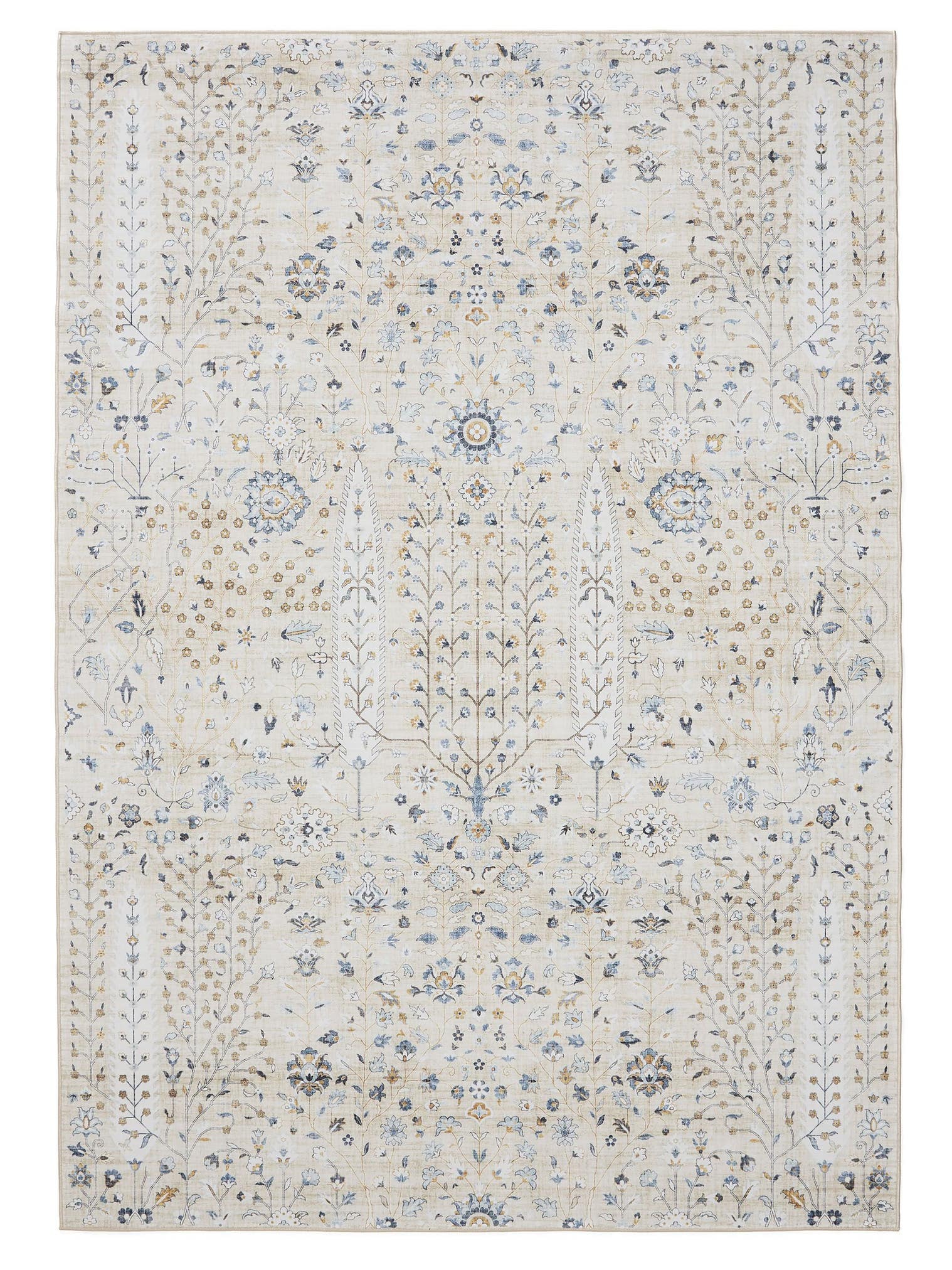 Teppich aus 100% Polyester in Beige mit bis 5 mm hohem Flor von benuta Basic