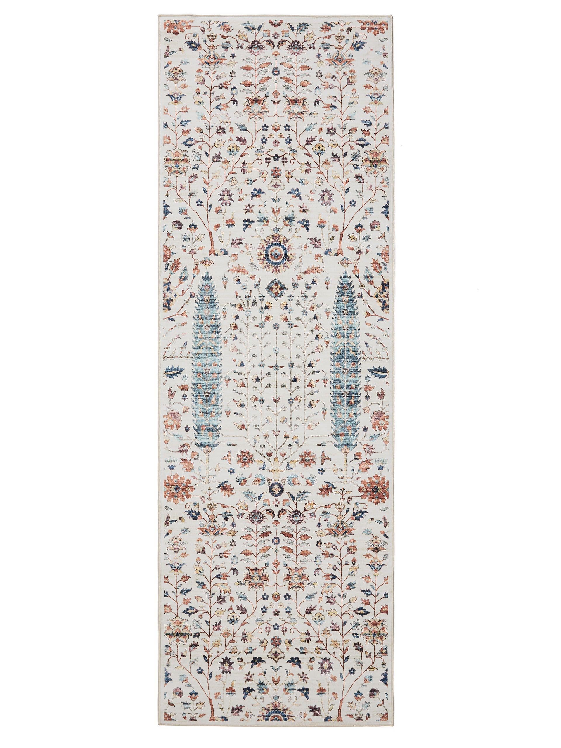 Rug made of 100% Polyester in Multicoloured with a 1- 5 mm high pile by benuta Basic