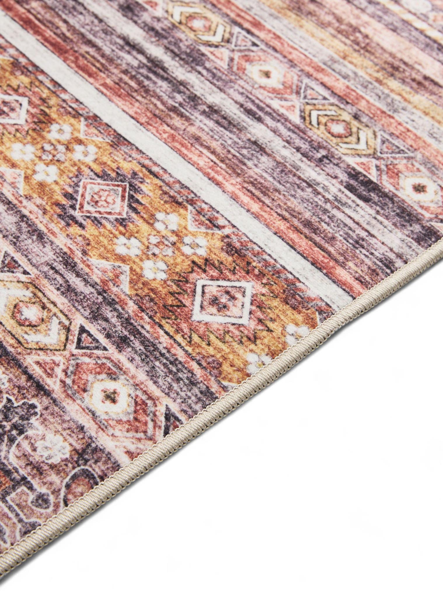 Tapis en 100% Polyester en Multicouleur avec une pile de 1- 5 mm de hauteur de benuta Basic