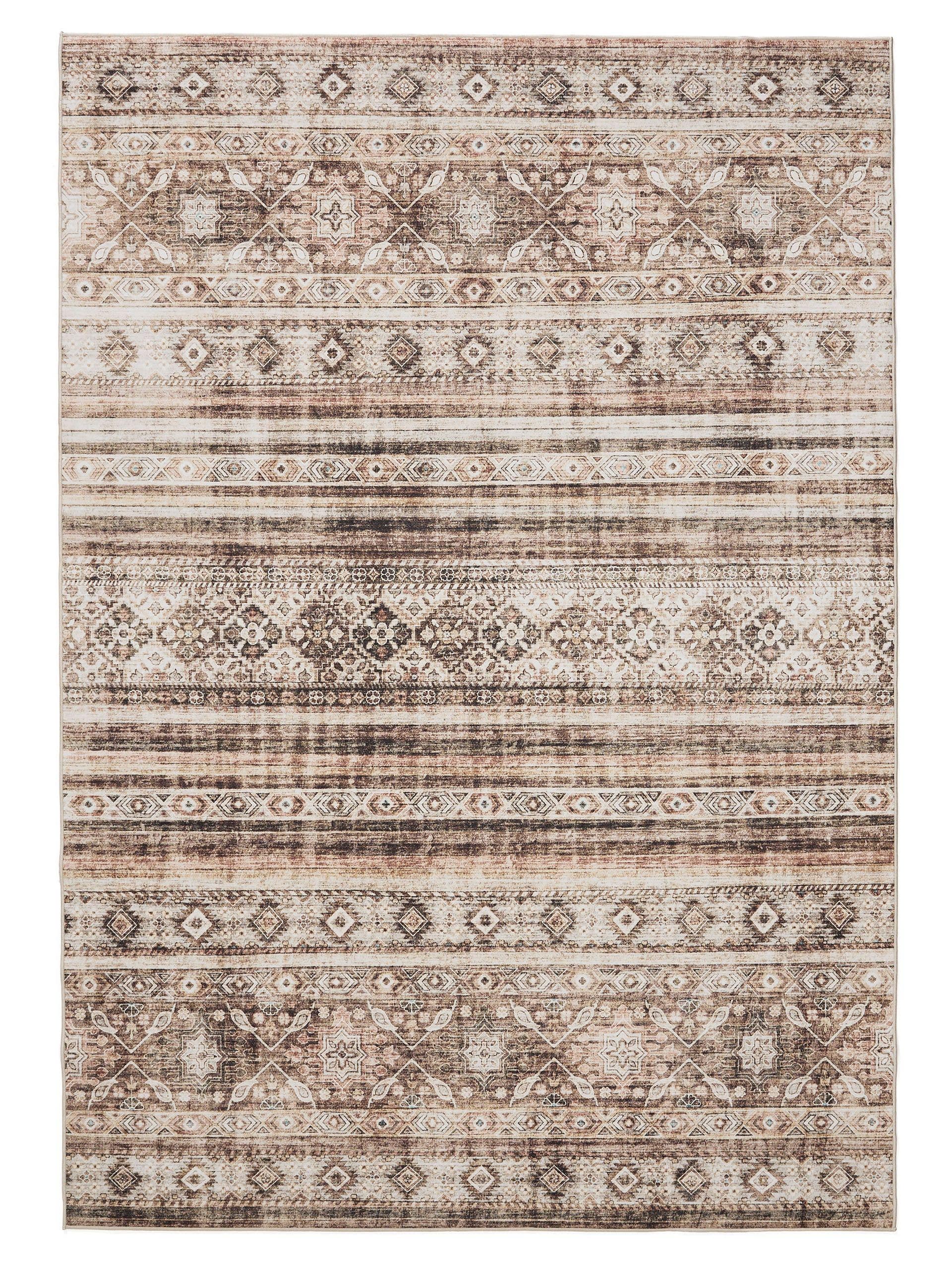 Rug made of 100% Polyester in Brown with a 1- 5 mm high pile by benuta Basic
