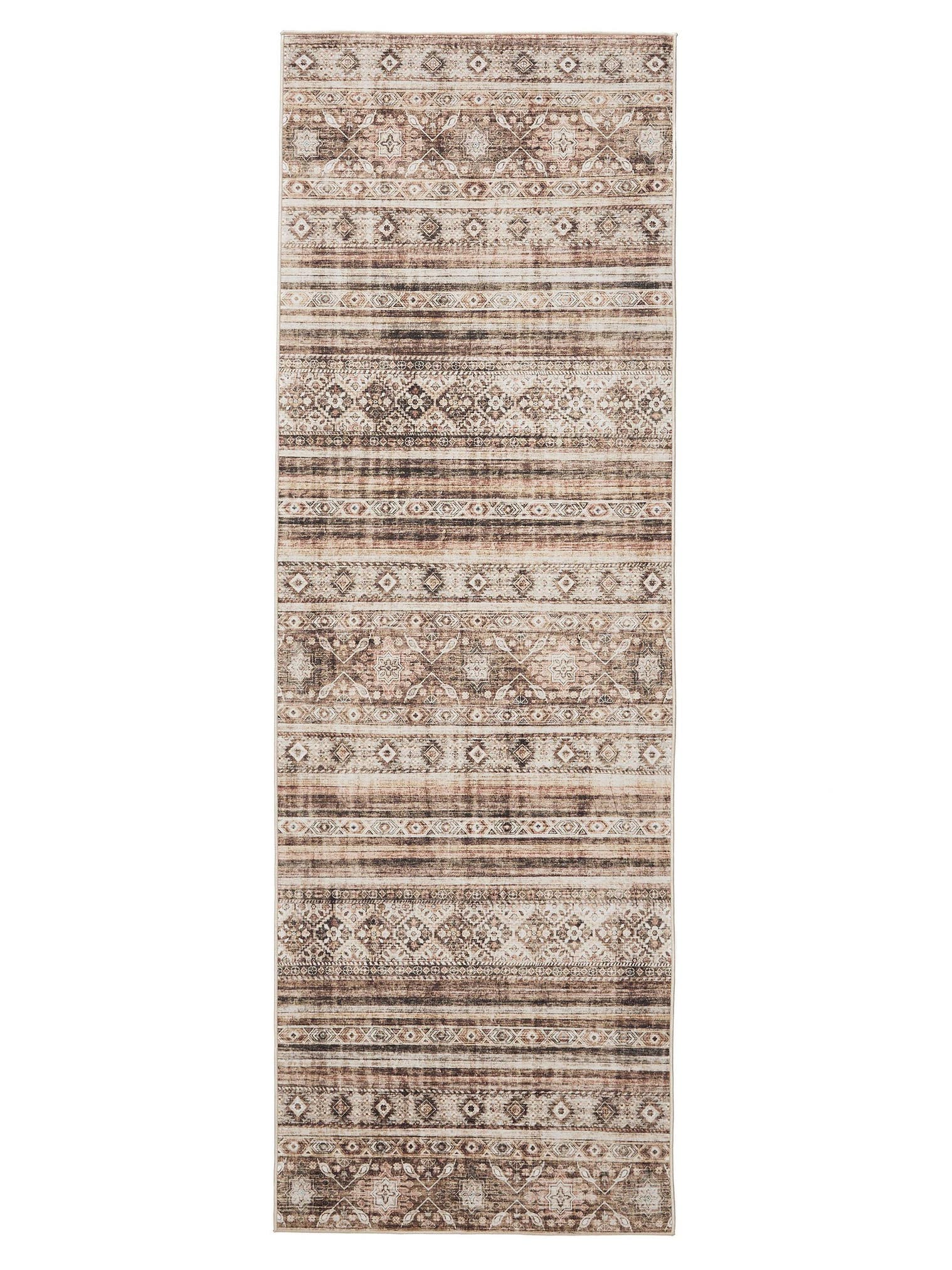 Tapis en 100% Polyester en Marron avec une pile de 1- 5 mm de hauteur de benuta Basic