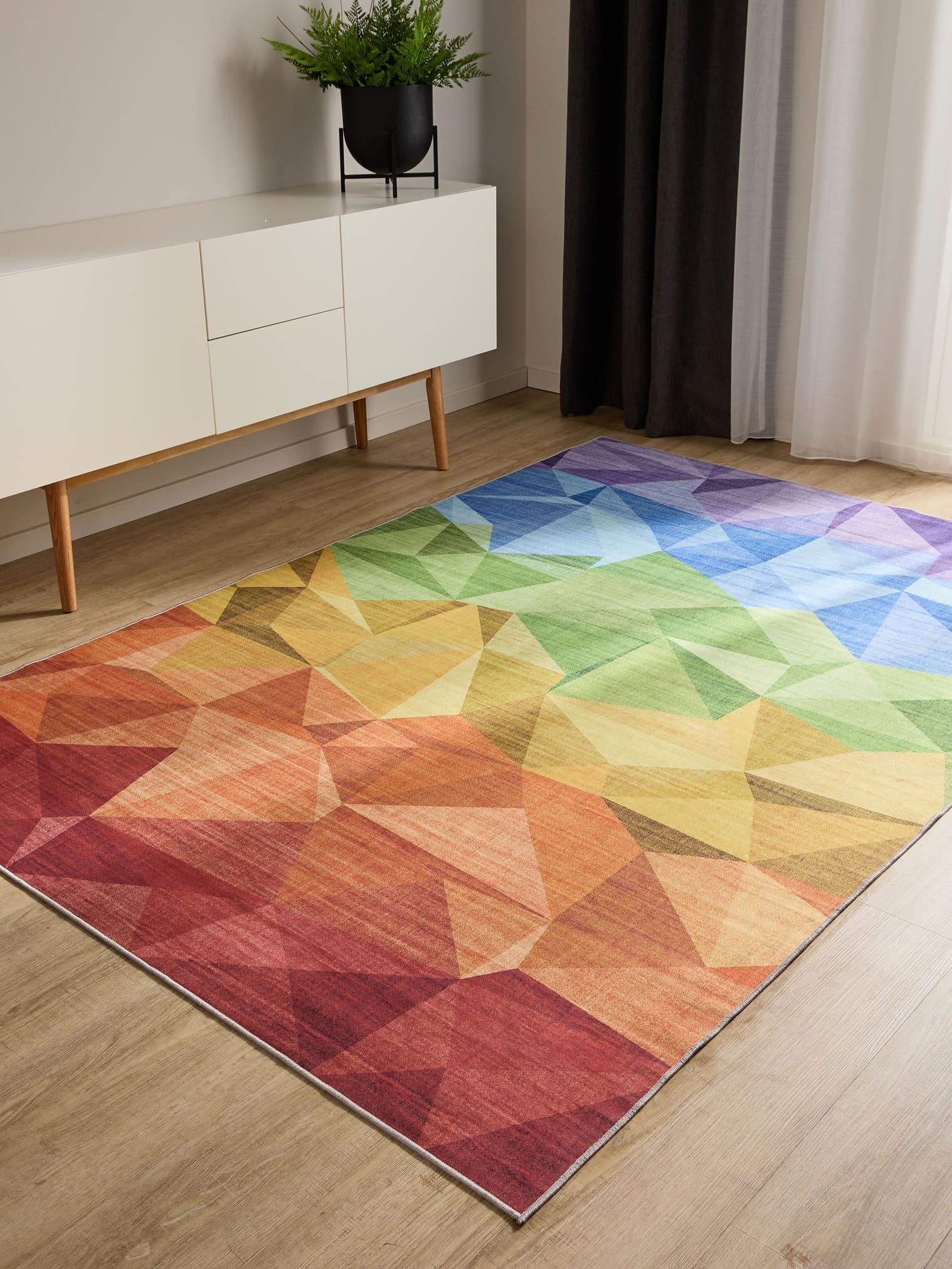 Teppich aus 100% Polyester in Multicolor mit bis 5 mm hohem Flor von benuta Basic