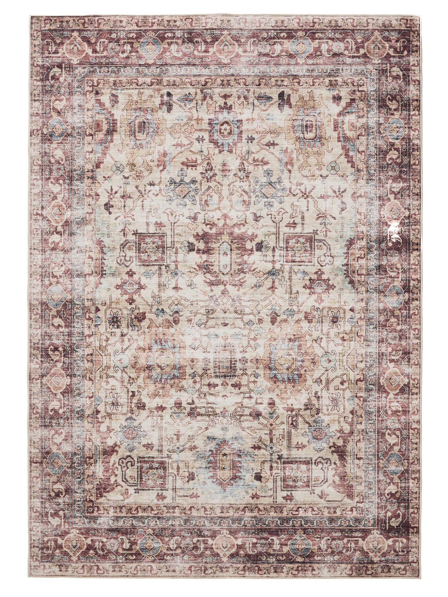 Rug made of 100% Polyester in Multicoloured with a 1- 5 mm high pile by benuta Basic