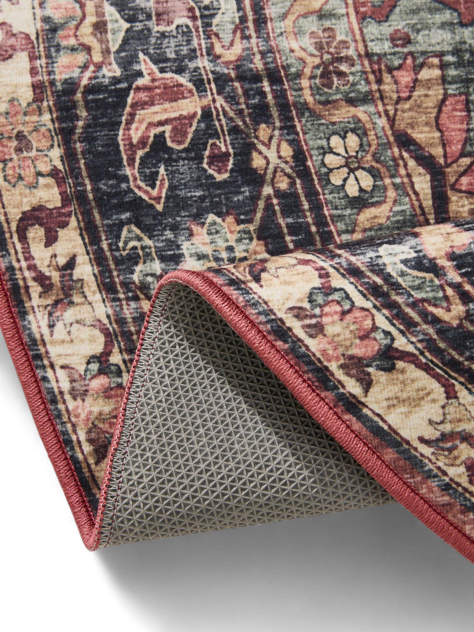 Tapis en 100% Polyester en Multicouleur avec une pile de 1- 5 mm de hauteur de benuta Basic