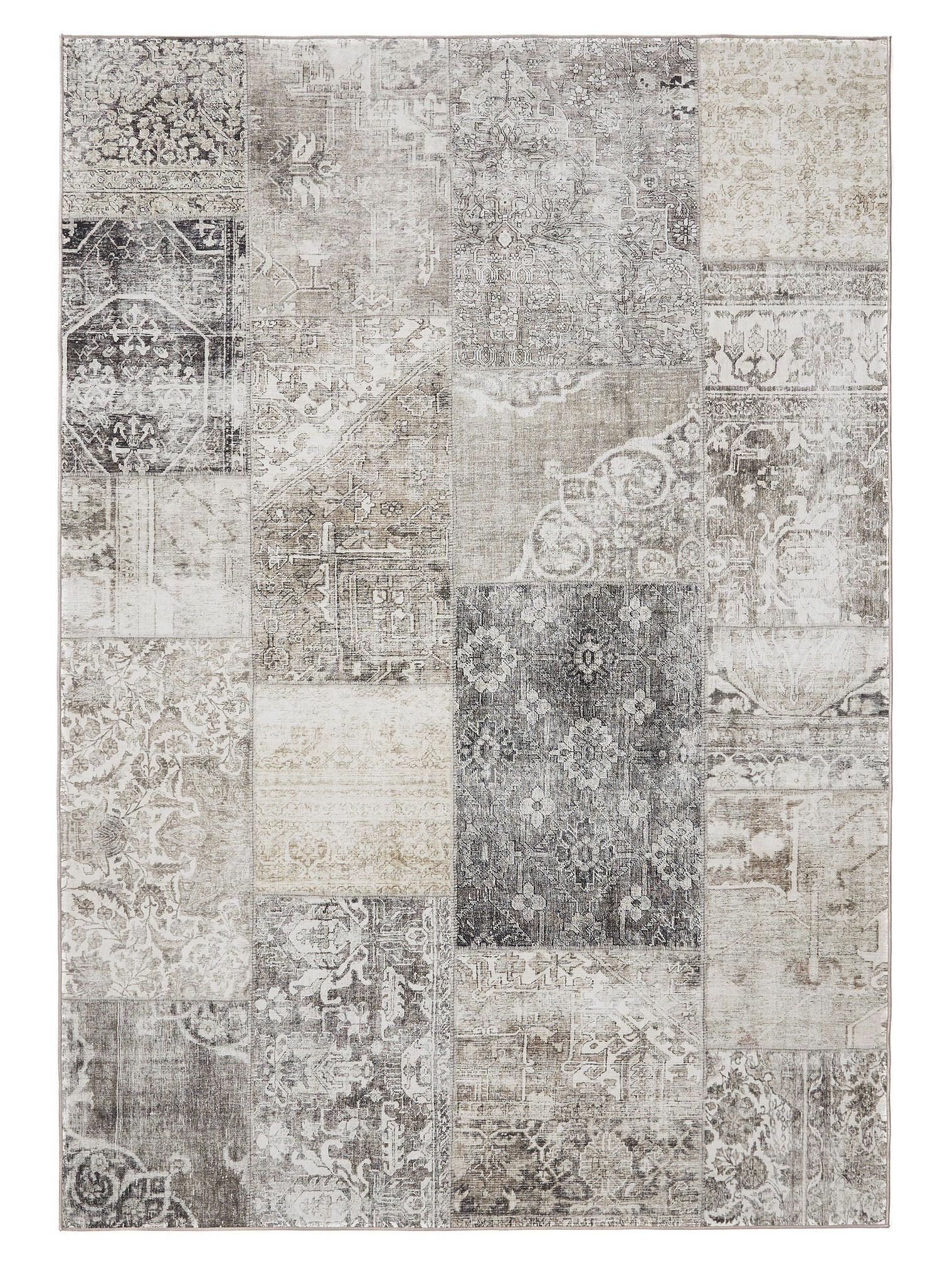Rug made of 100% Polyester in Grey with a 1- 5 mm high pile by benuta Basic
