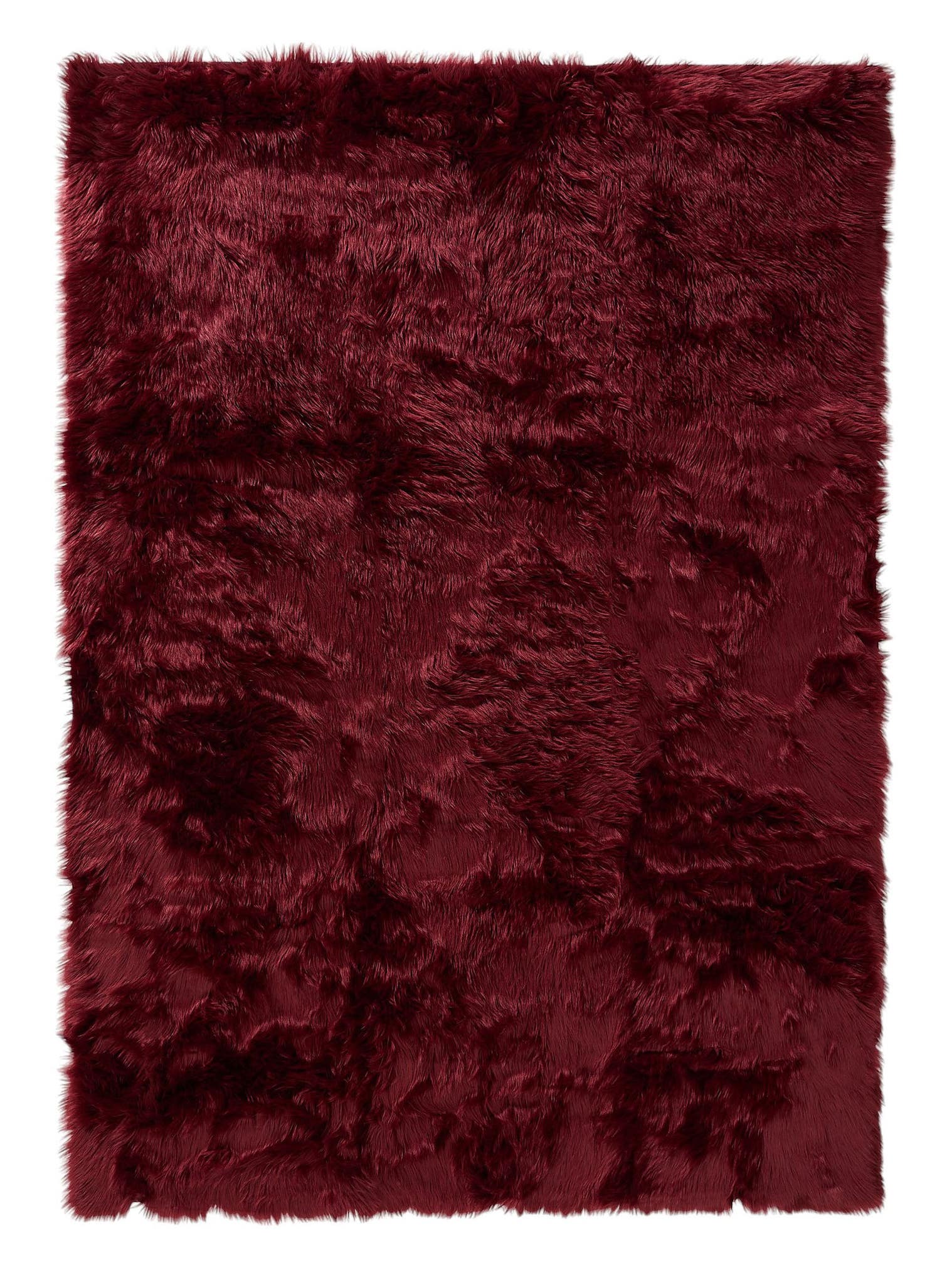Tappeto di 70% Poliacrilico, 30% Poliestere in Rosso con pelo alto 51 - 60 mm da benuta Pop