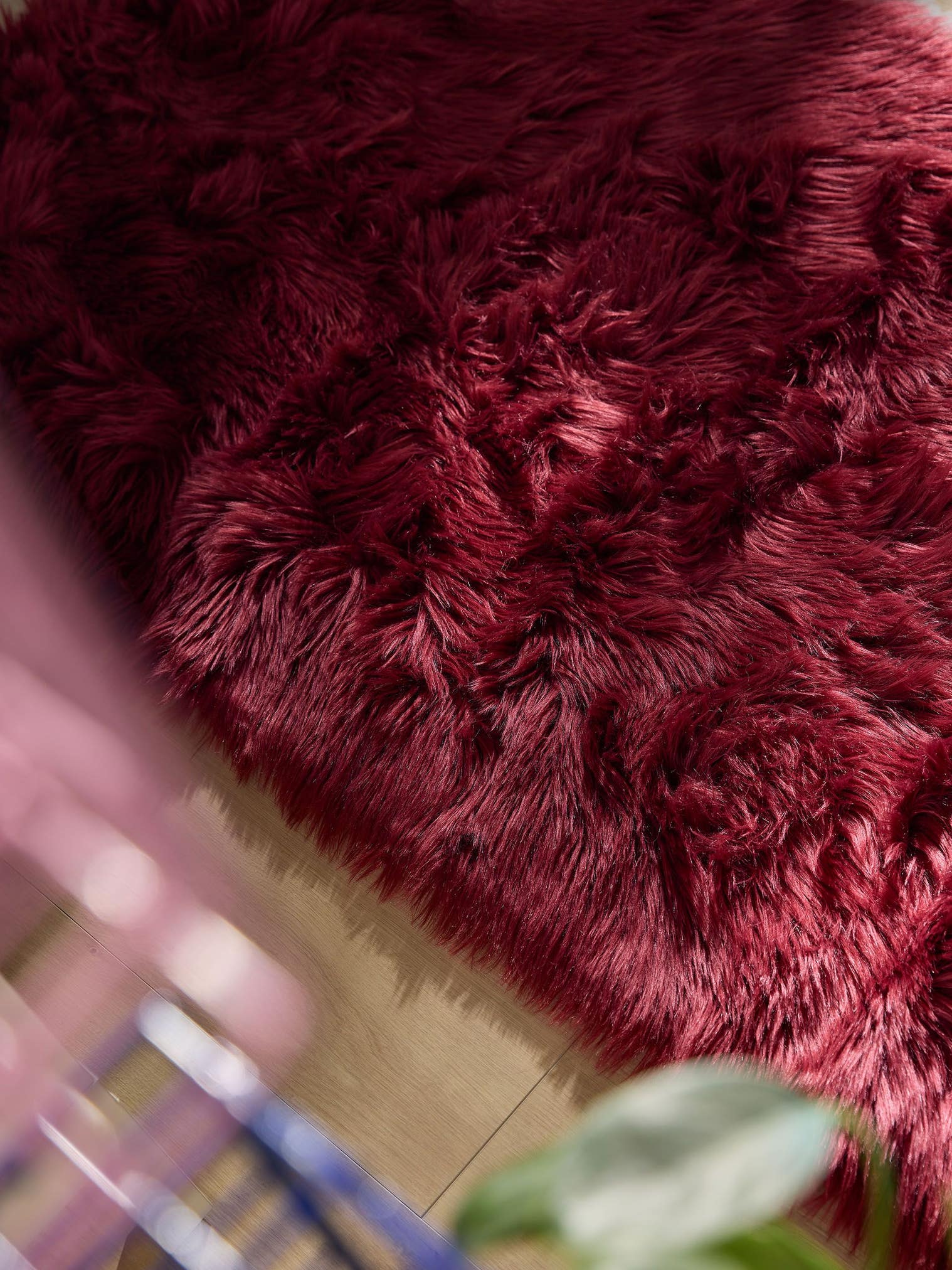 Tappeto di 70% Poliacrilico, 30% Poliestere in Rosso con pelo alto 51 - 60 mm da benuta Pop