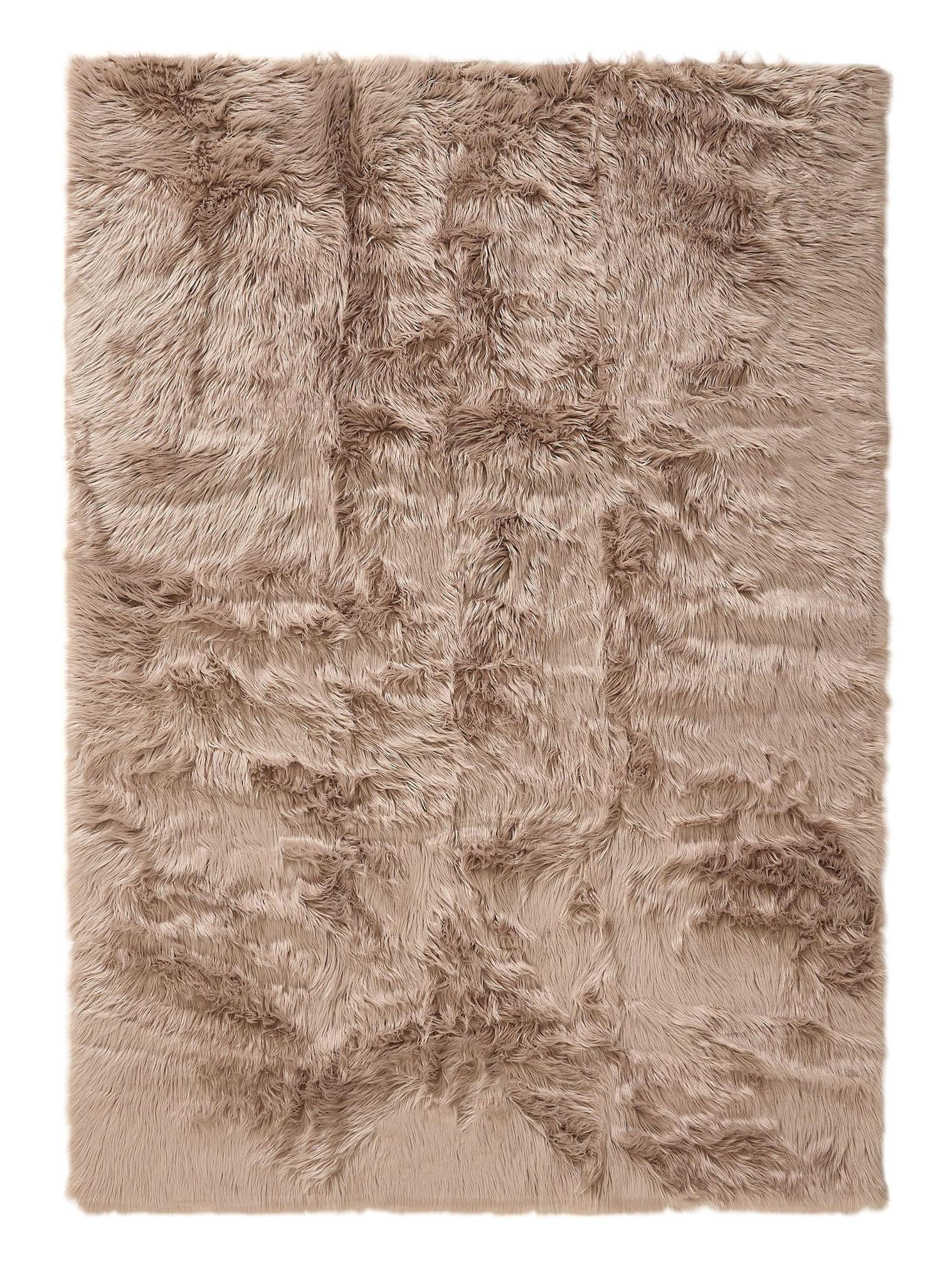 Tappeto di 70% Poliacrilico, 30% Poliestere in Beige con pelo alto 51 - 60 mm da benuta Pop
