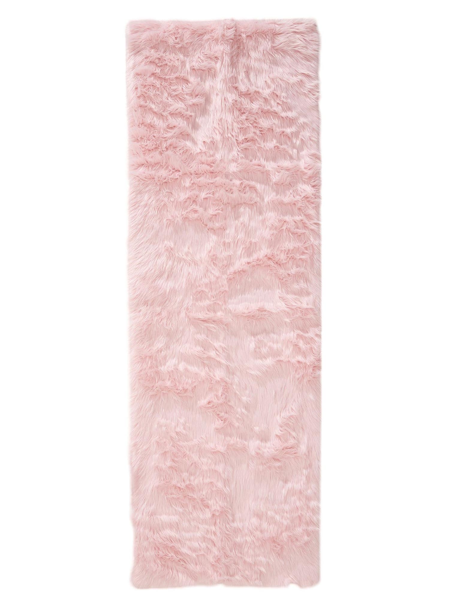 Tappeto di 70% Poliacrilico, 30% Poliestere in Rosa con pelo alto 51 - 60 mm da benuta Pop