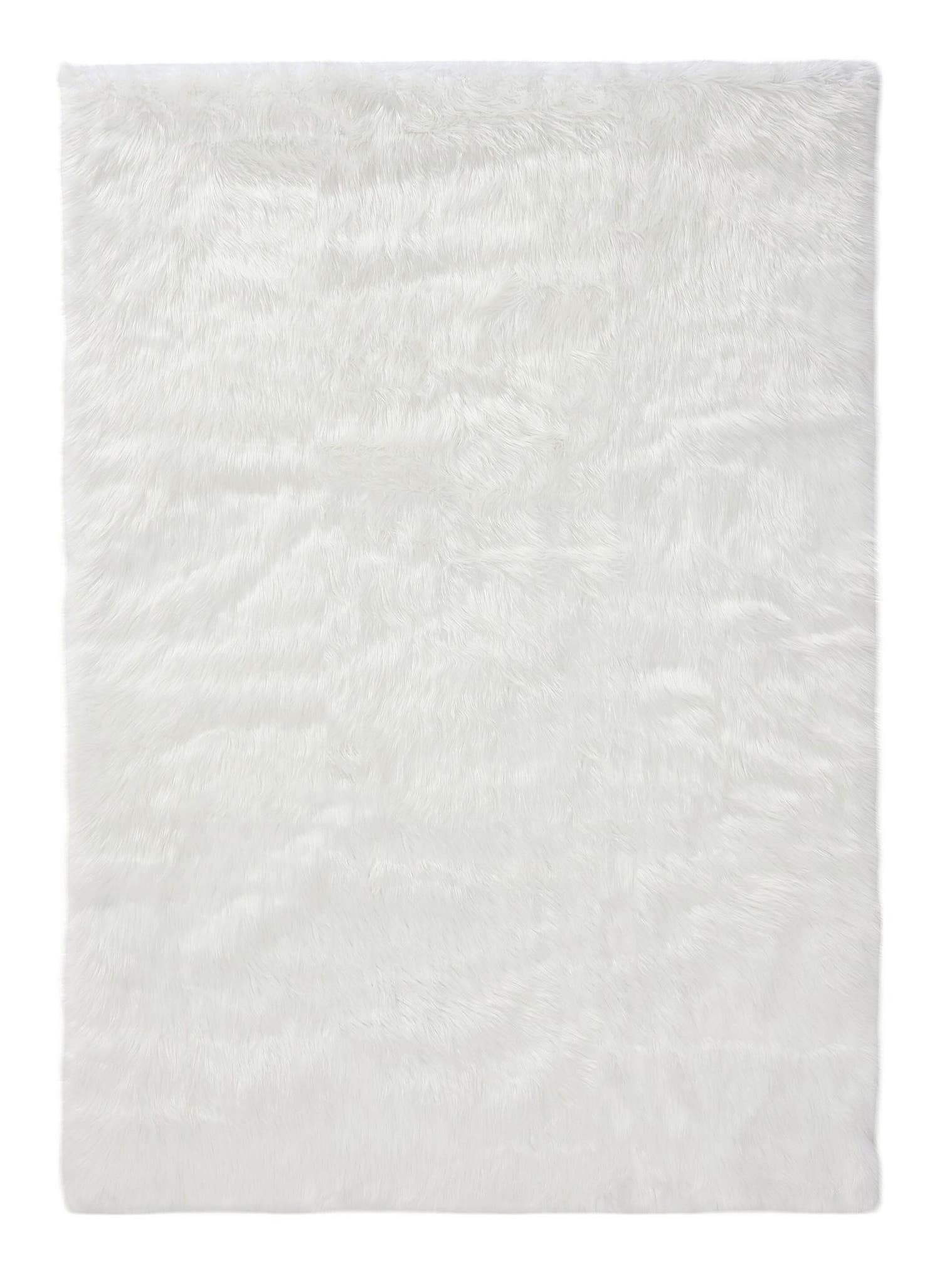 Tappeto di 70% Poliacrilico, 30% Poliestere in Bianco con pelo alto 51 - 60 mm da benuta Pop