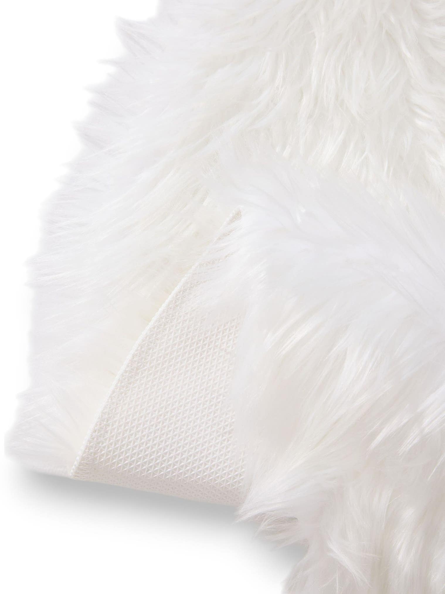 Tappeto di 70% Poliacrilico, 30% Poliestere in Bianco con pelo alto 51 - 60 mm da benuta Pop
