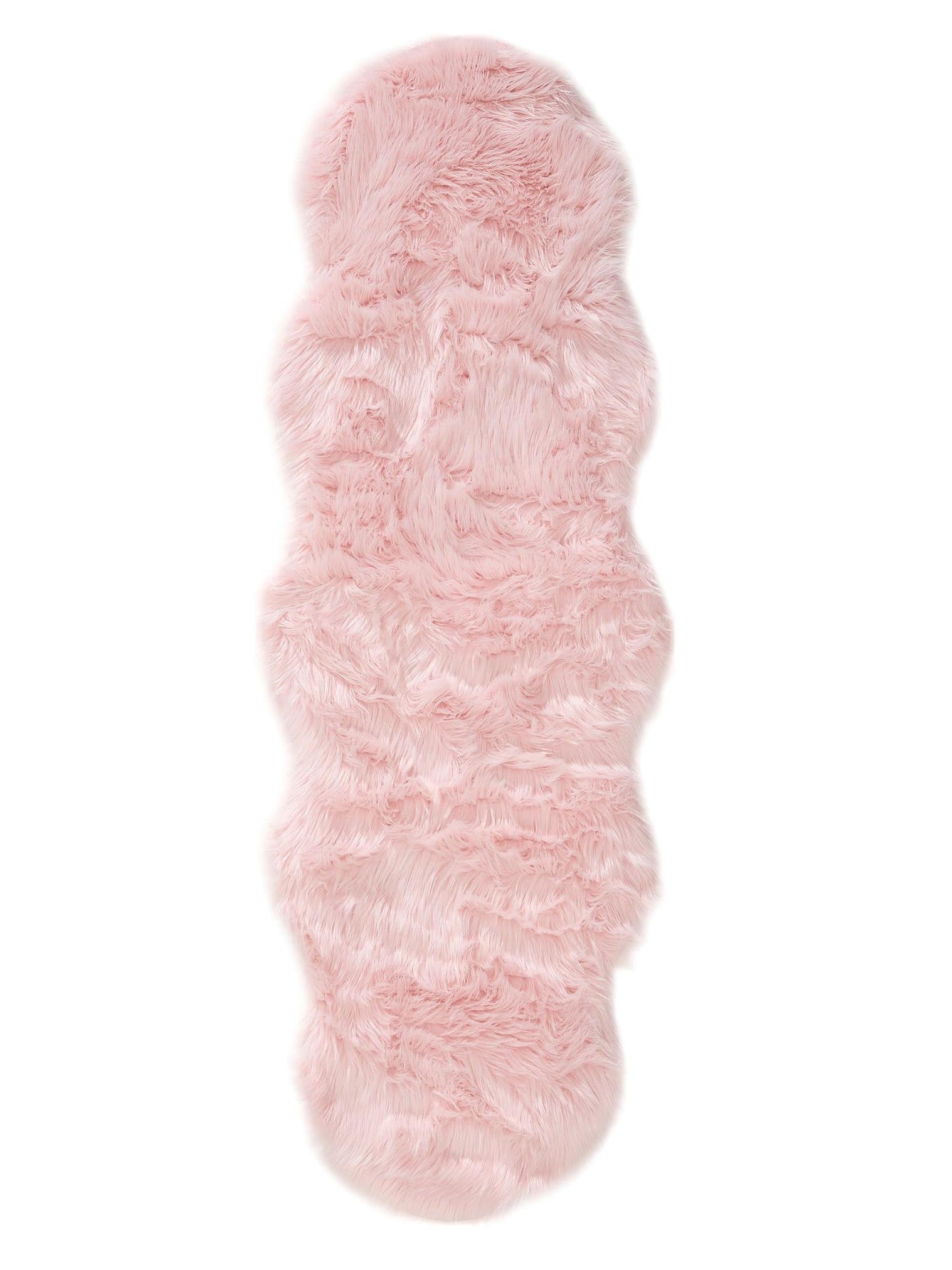Tappeto di 70% Poliacrilico, 30% Poliestere in Rosa con pelo alto 51 - 60 mm da benuta Pop