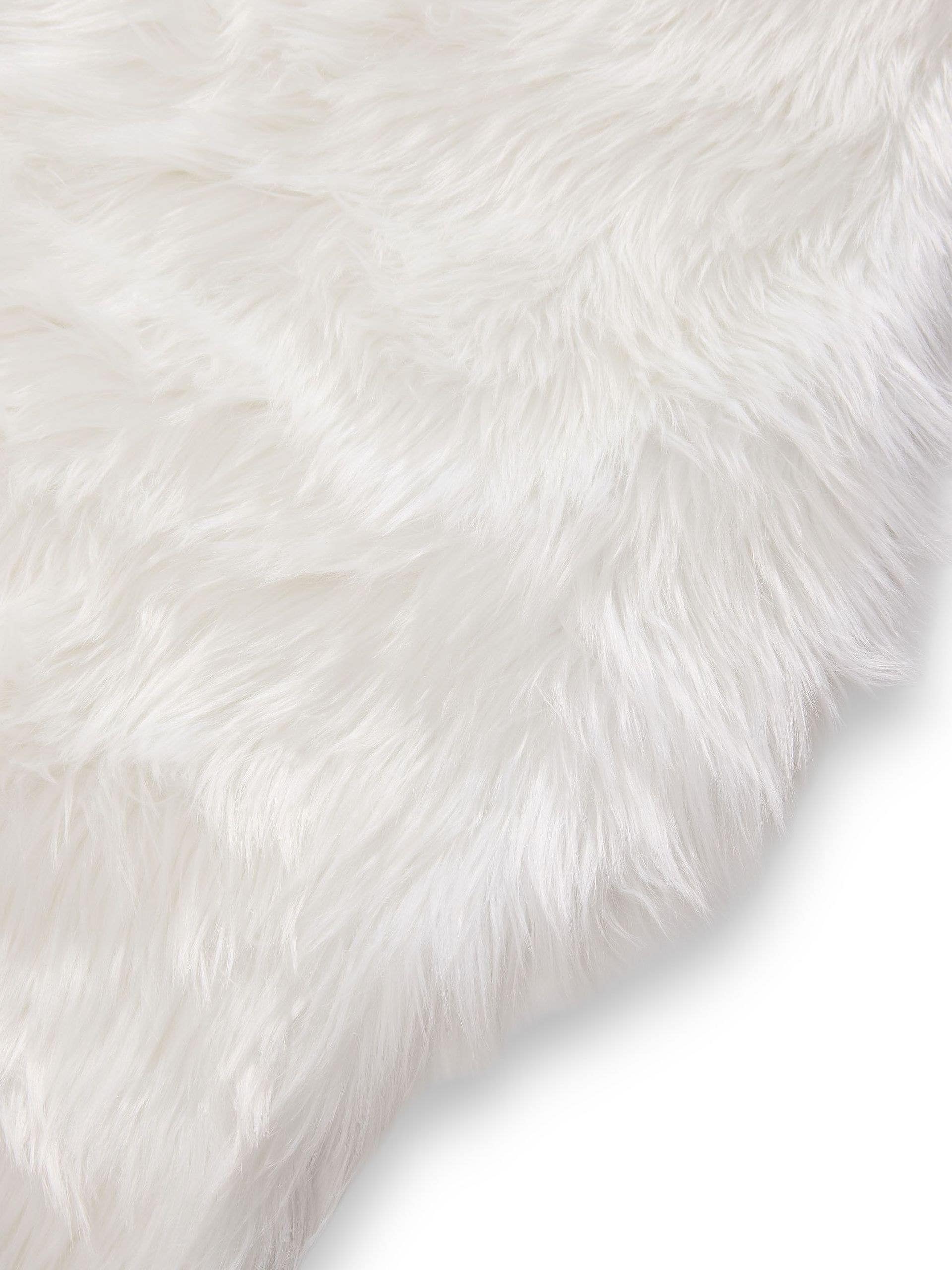 Tappeto di 70% Poliacrilico, 30% Poliestere in Bianco con pelo alto 51 - 60 mm da benuta Pop