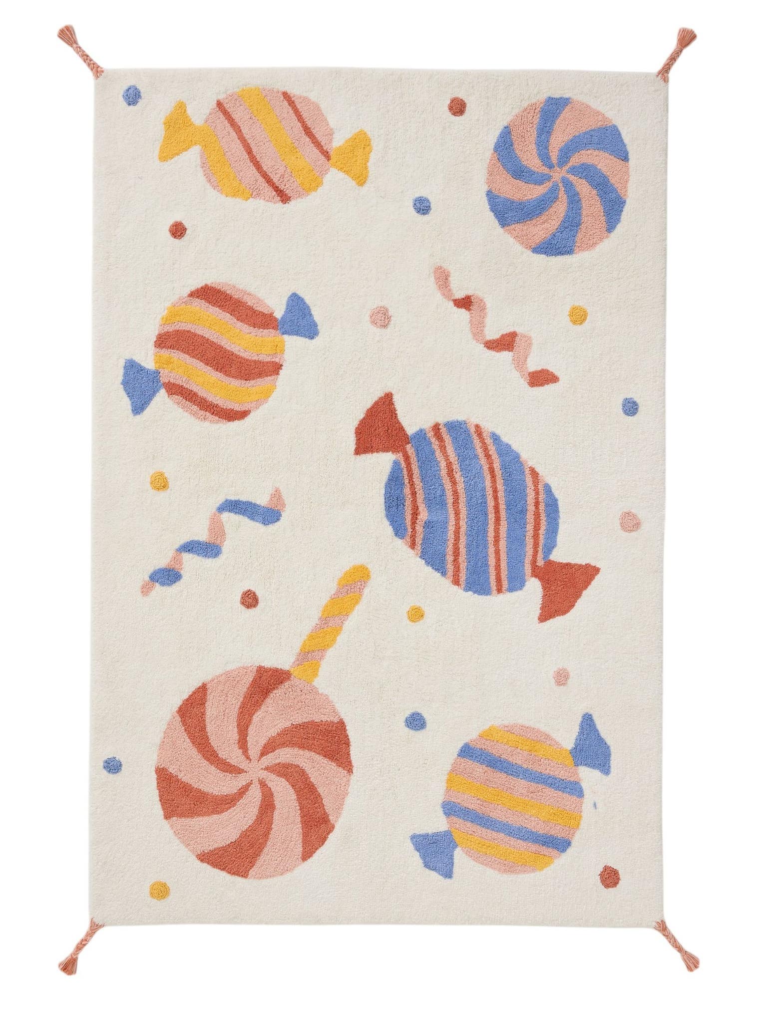 Teppich aus 100% Baumwolle (recycelt) in Multicolor mit 6 bis 10 mm hohem Flor von Lytte