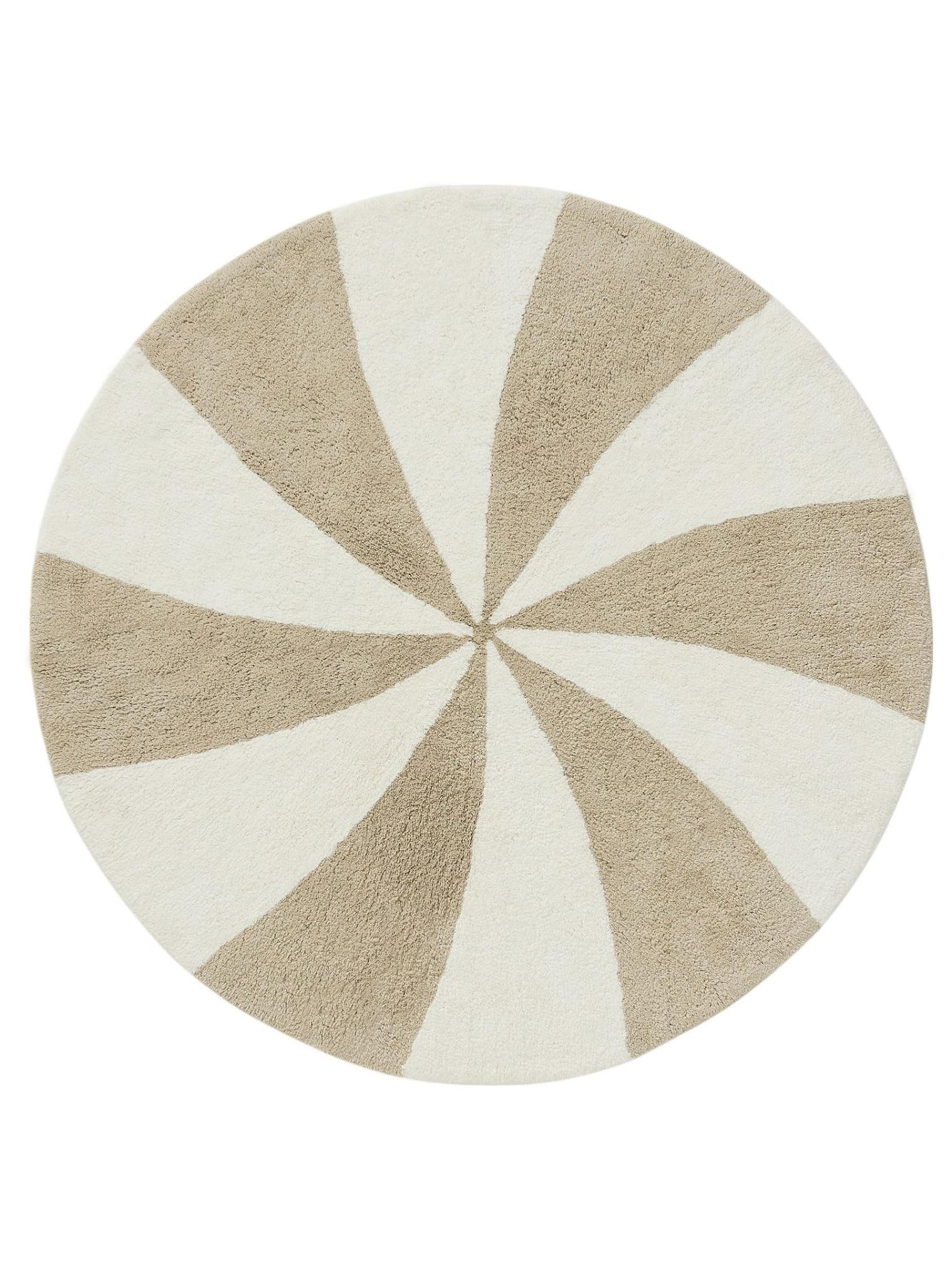 Teppich aus 100% Baumwolle (recycelt) in Beige mit 6 bis 10 mm hohem Flor von Lytte