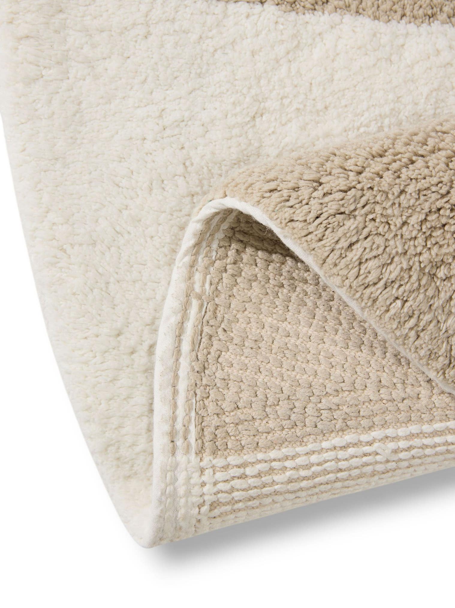 Teppich aus 100% Baumwolle (recycelt) in Beige mit 6 bis 10 mm hohem Flor von Lytte