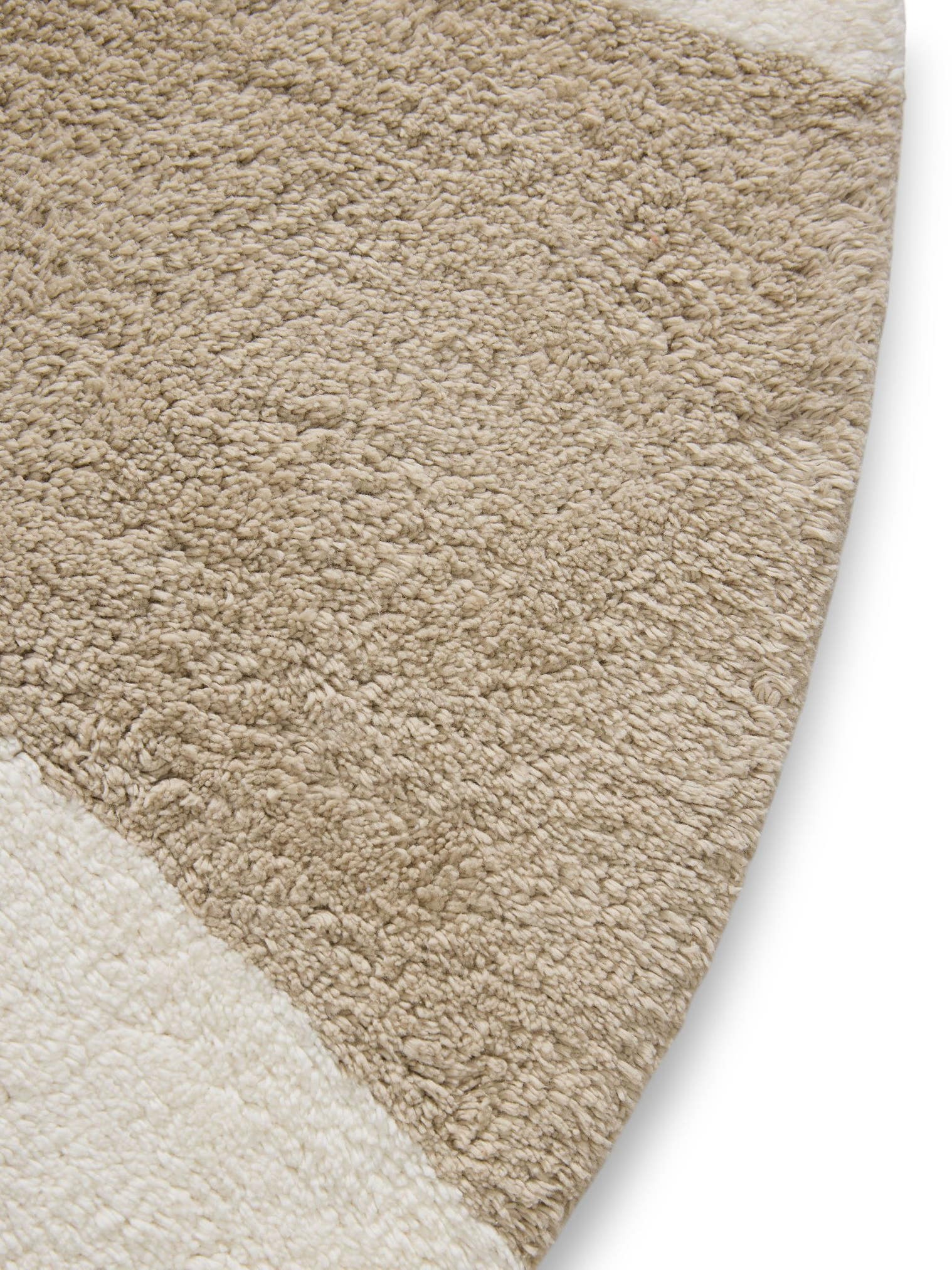 Teppich aus 100% Baumwolle (recycelt) in Beige mit 6 bis 10 mm hohem Flor von Lytte