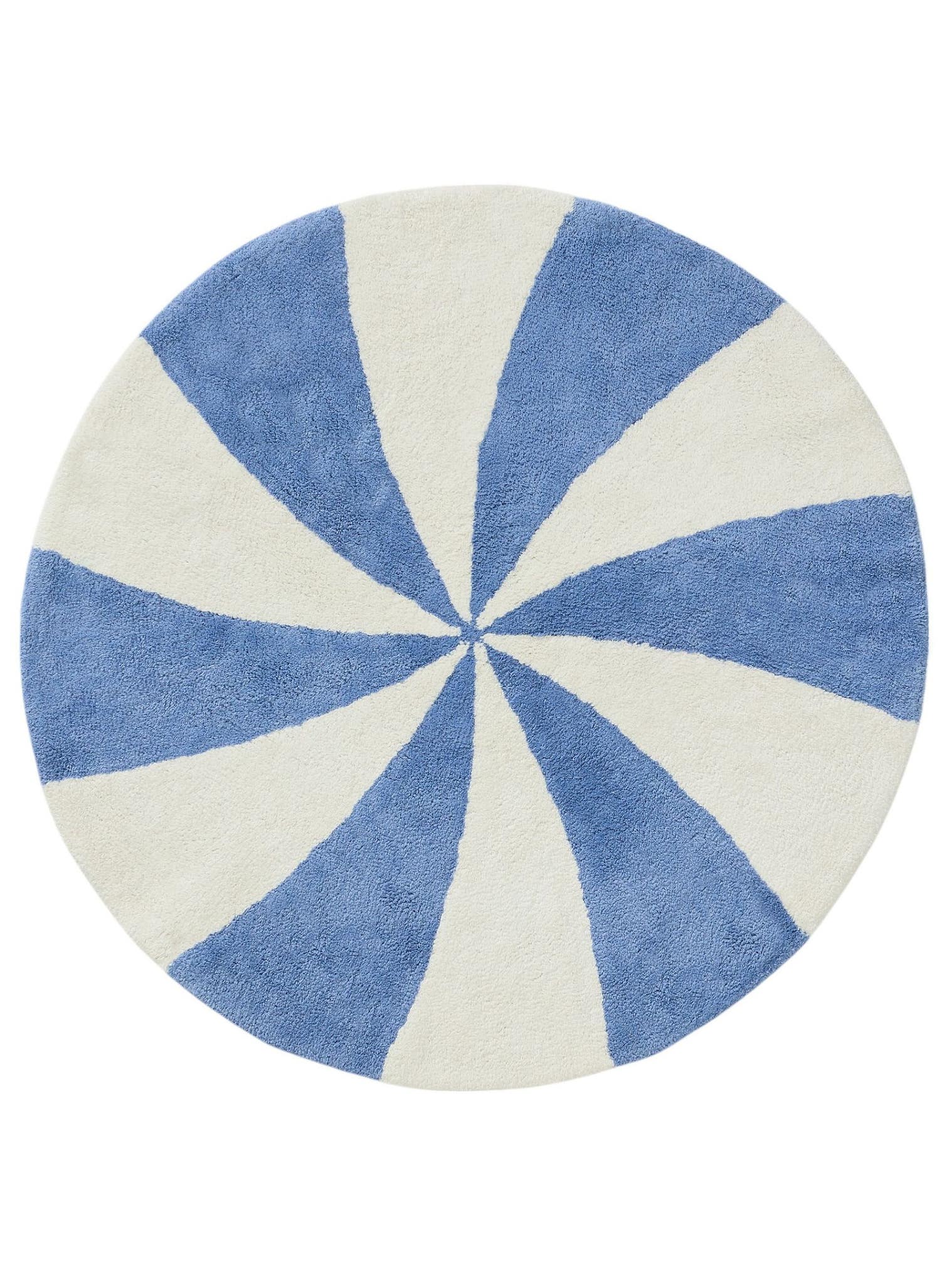 Teppich aus 100% Baumwolle (recycelt) in Blau mit 6 bis 10 mm hohem Flor von Lytte
