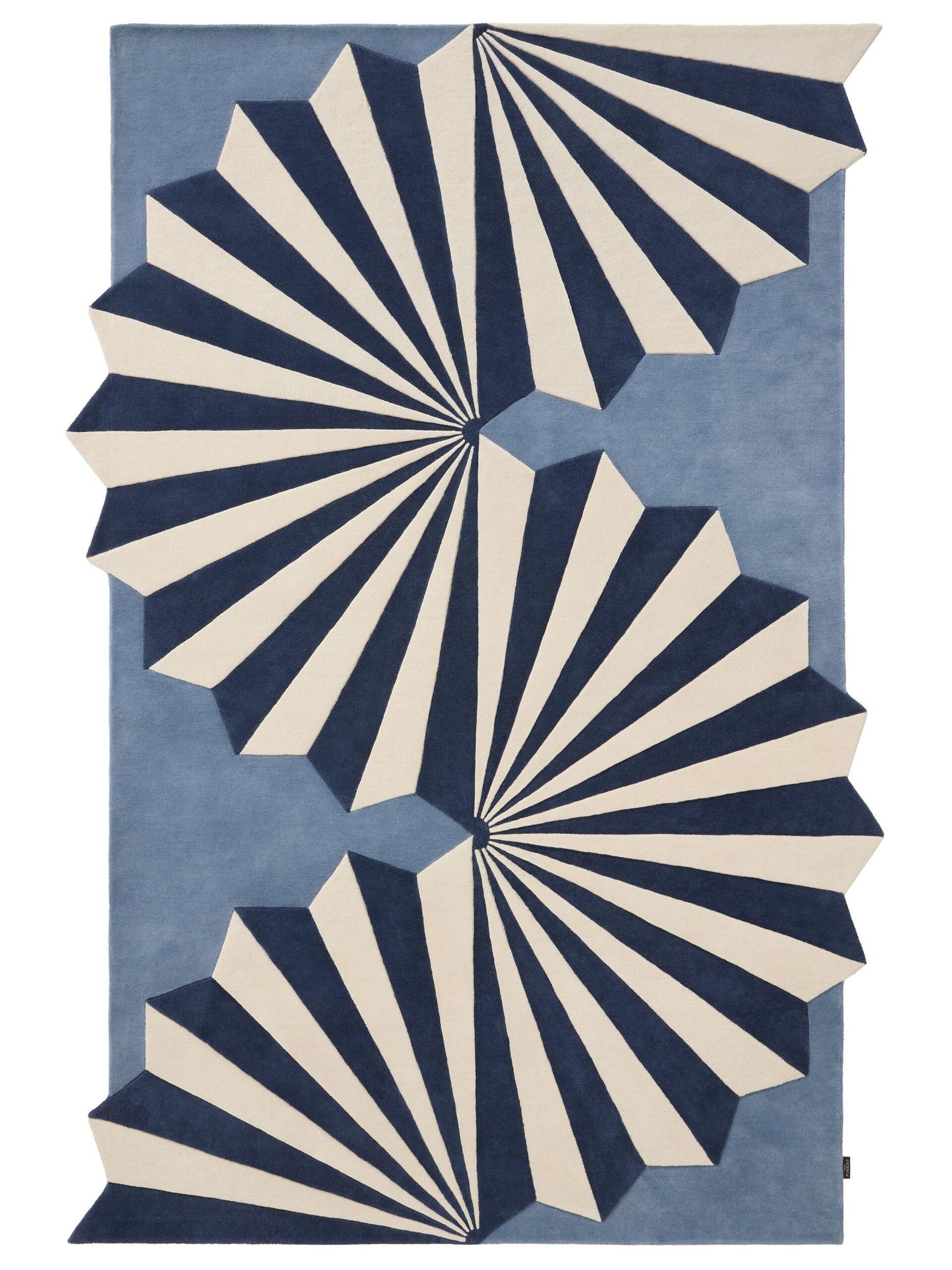 Teppich aus 100% Wolle (aus Neuseeland) in Blau mit 6 bis 10 mm hohem Flor von benuta Finest