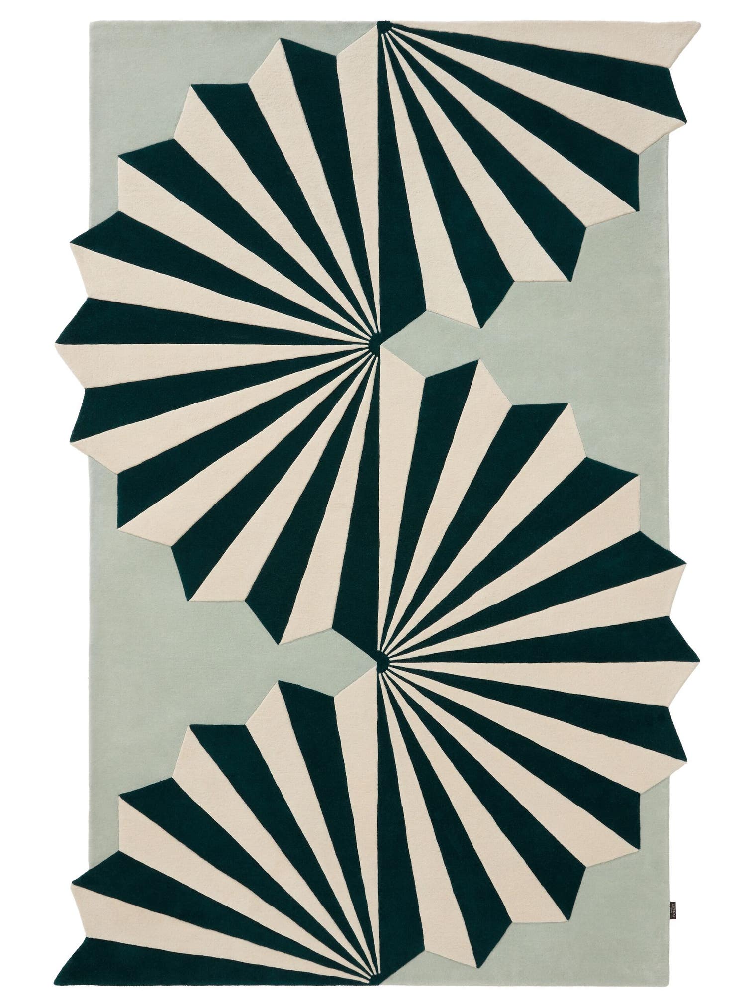 Teppich aus 100% Wolle (aus Neuseeland) in Grün mit 6 bis 10 mm hohem Flor von benuta Finest