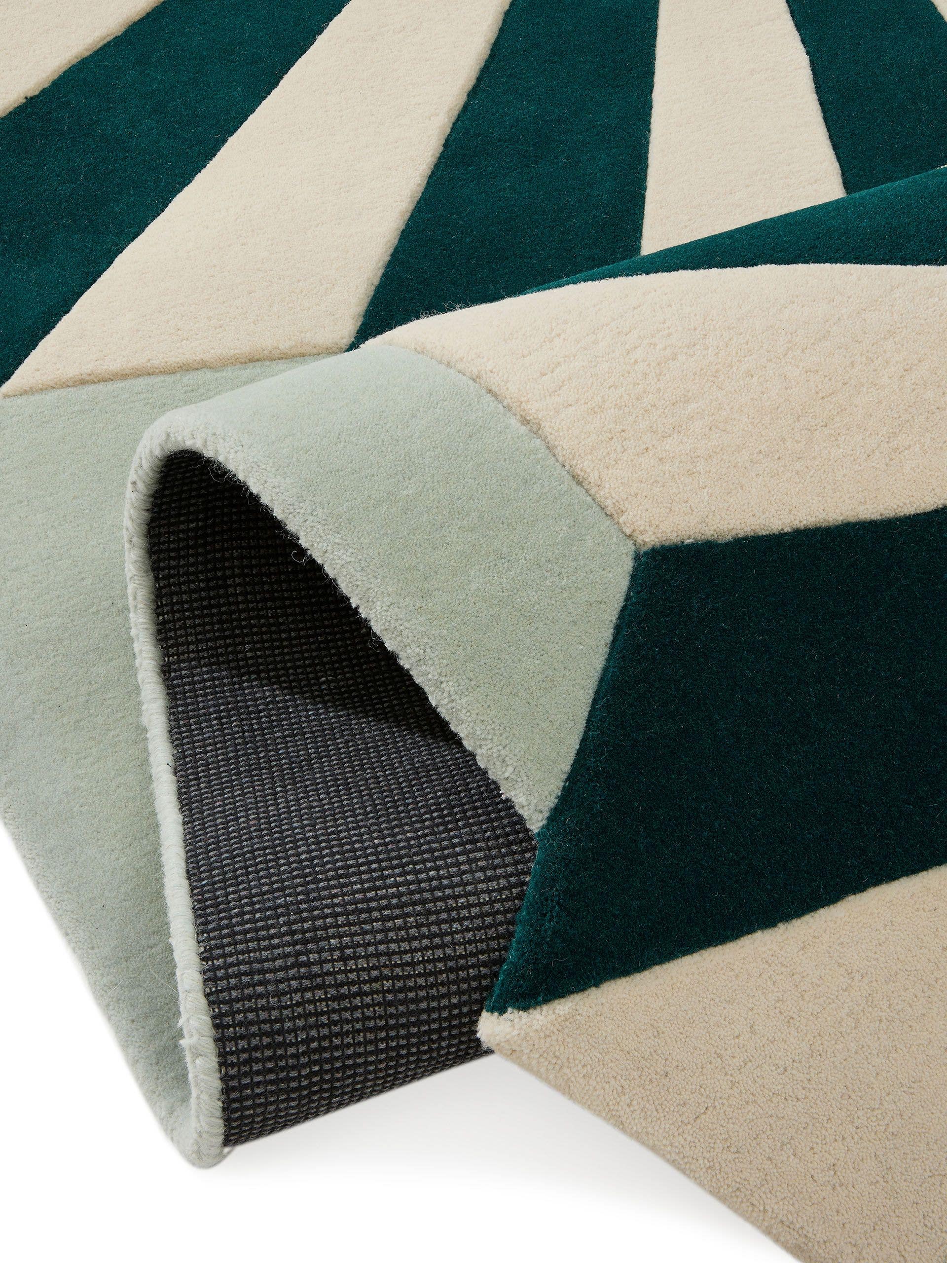 Alfombra de 100% Lana (de Nueva Zelanda) en Verde con un pelo de {{Placeholder_Pile Height}} de altura de benuta Finest