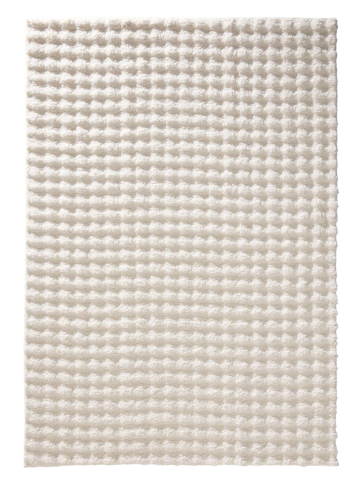 Tapete de 100% poliéster em Branco com pelo de 6 a 10 mm de altura da benuta Pop