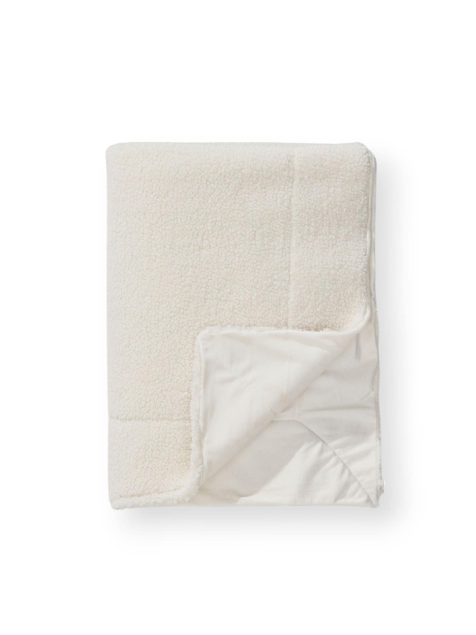 Decke Ted Weiß im Design Uni aus 100% Polyester von benuta Pop