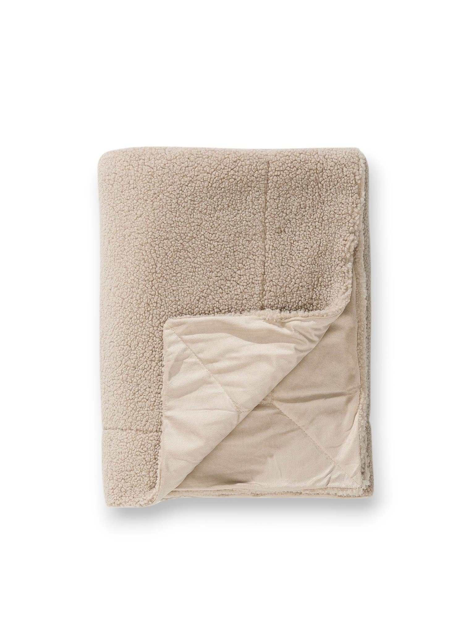 Blanket Ted Light Grey in Uni design made of 100% Polyester by benuta Pop
