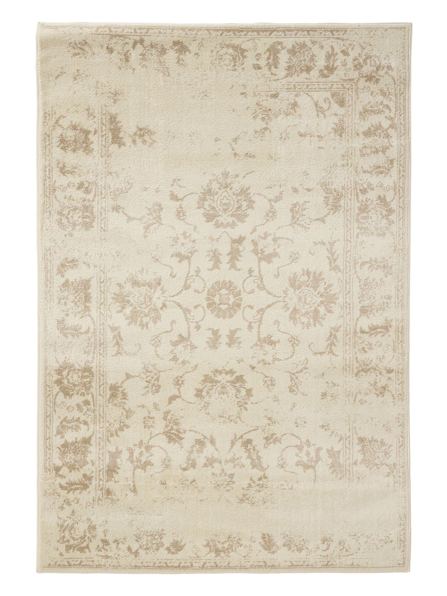 Teppich aus 100% Polypropylen in Beige mit 6 bis 10 mm hohem Flor von benuta Basic