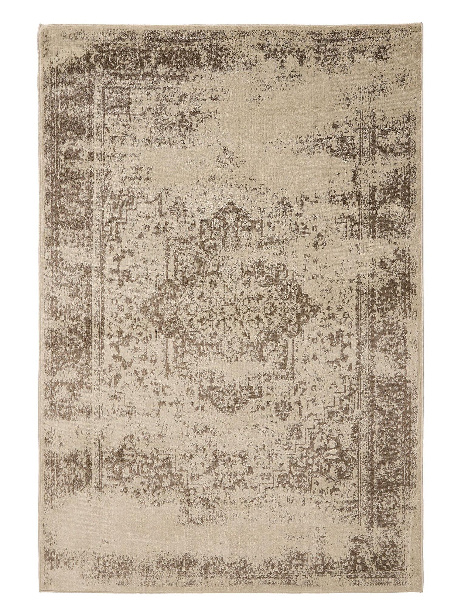 Teppich aus 100% Polypropylen in Beige mit 6 bis 10 mm hohem Flor von benuta Basic