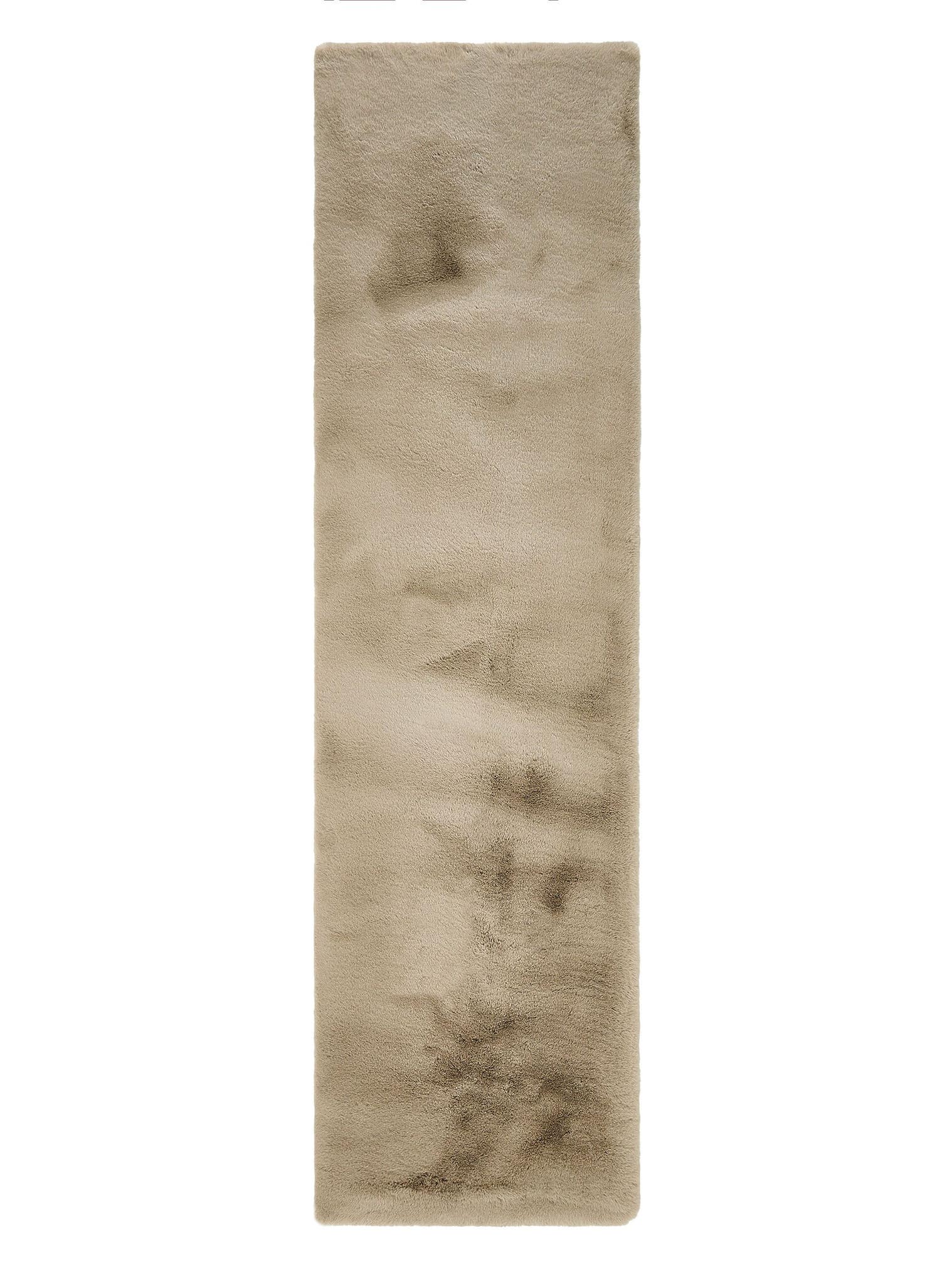 Teppich aus 100% Polyester in Taupe mit 41 bis 50 mm hohem Flor von benuta Finest